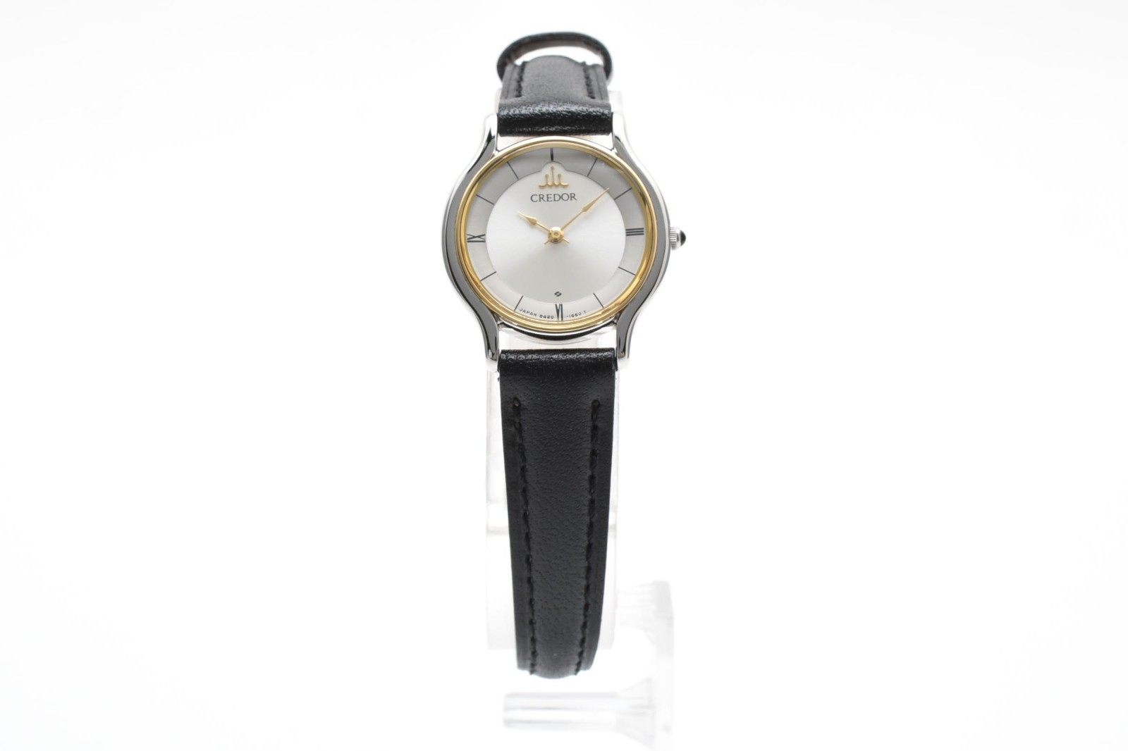 [NEAR MINT] SEIKO CREDOR 8420-0150 Quartz Gold Silver Two-Tone Watch w/Org Band