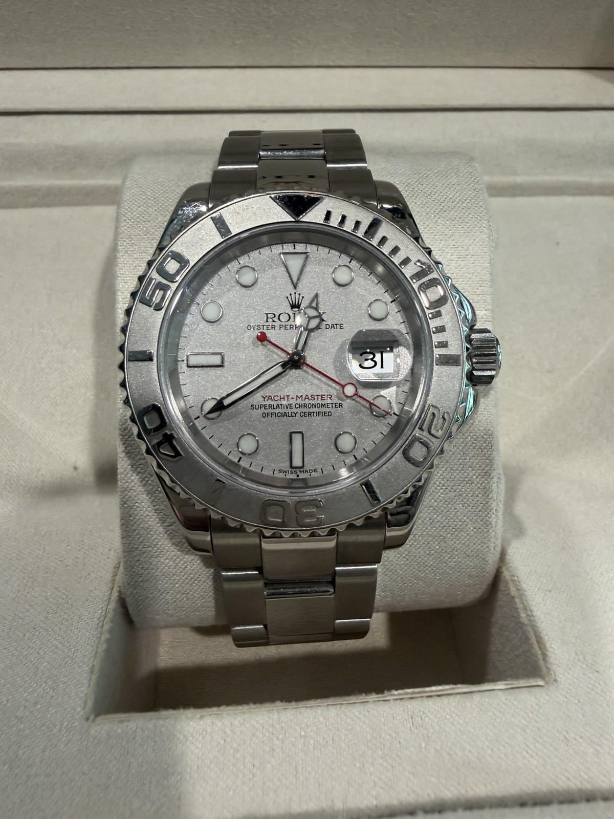 Rolex Yacht-Master 16622 Grey Rhodium Dial Platinum / Steel 40mm Men’s Watch