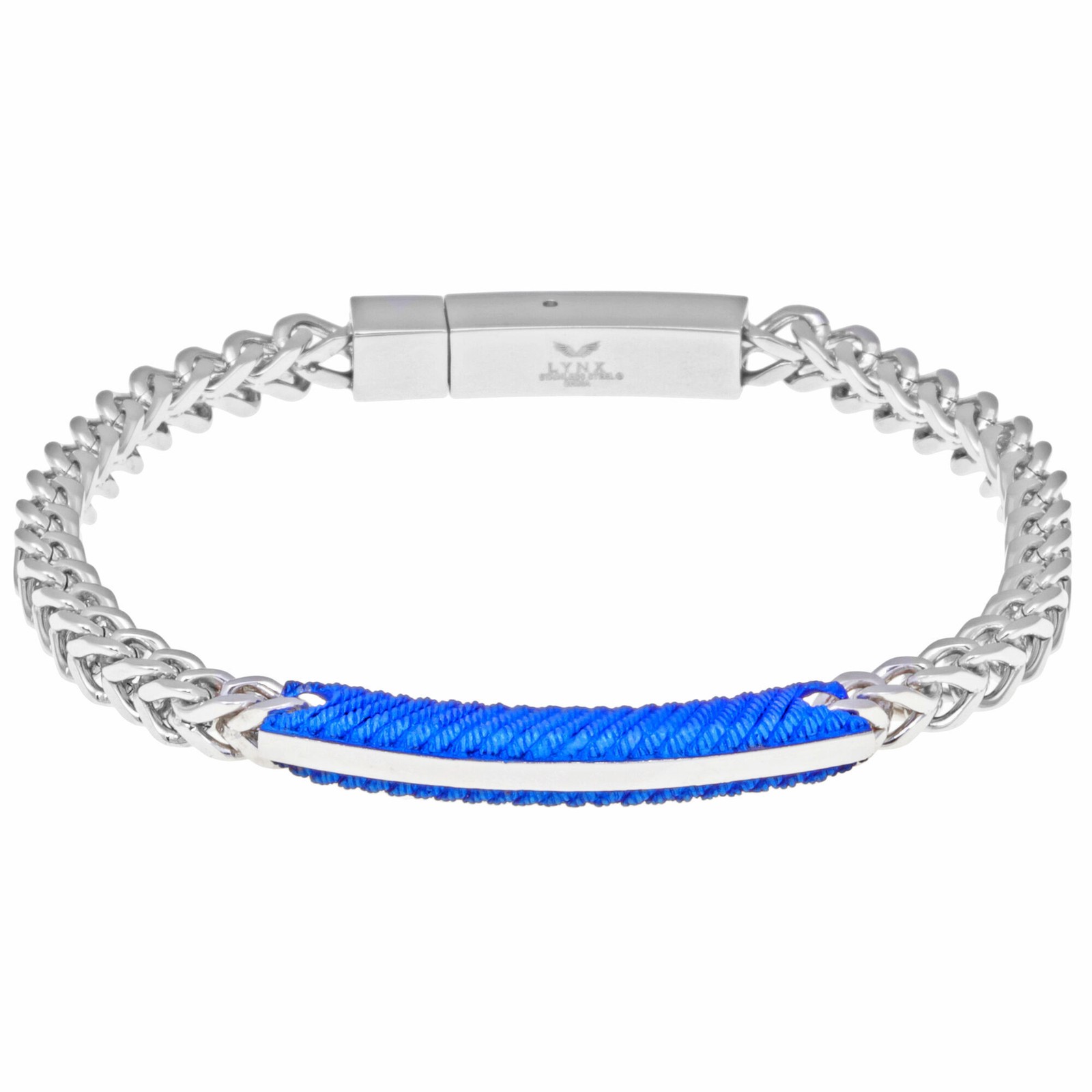 Stainless Steel Bracelet Franco Chain with Blue Ion Plated Jewelry Gift For Men