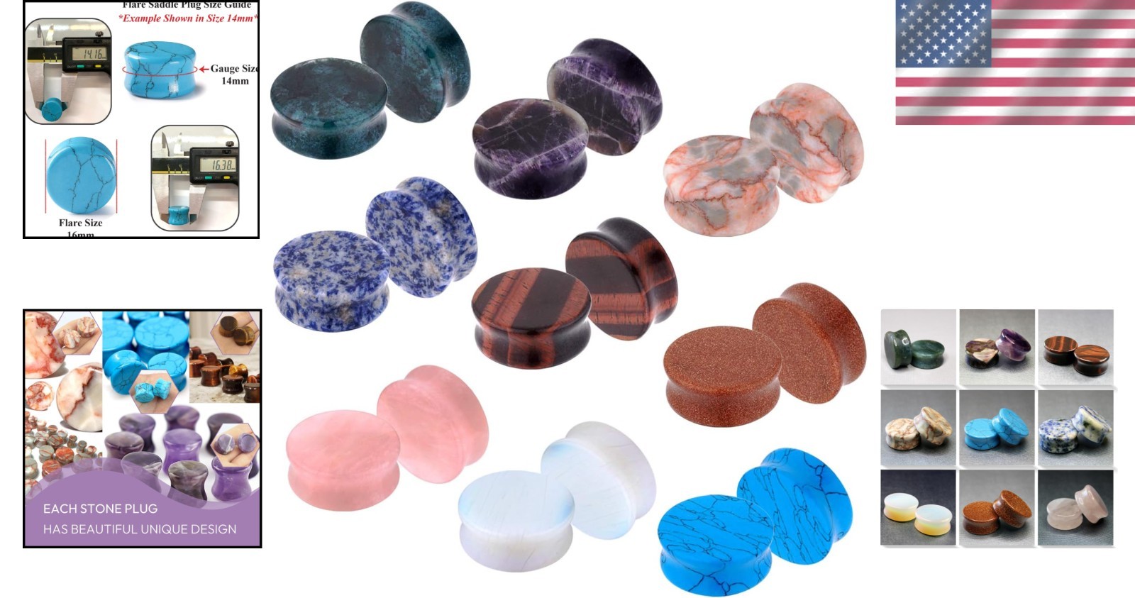 Stylish Stone Ear Stretching Collection