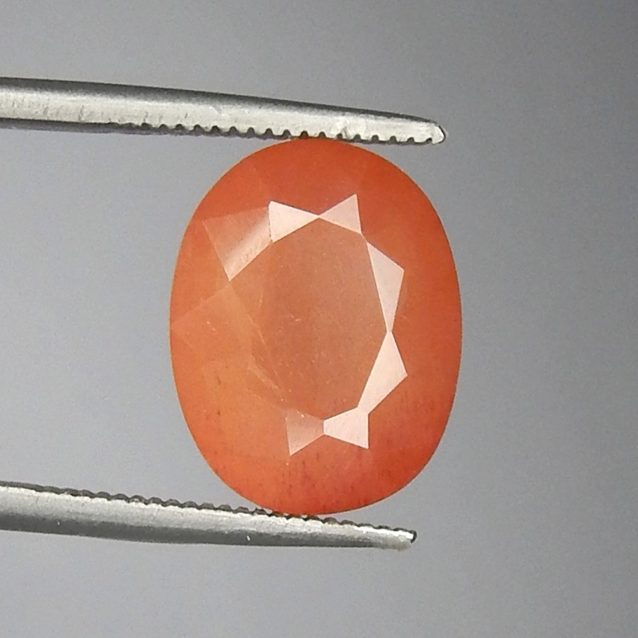 5.9ct Oregon Sunstone Copper Schiller Natural Mined Unheated Faceted Oval USA