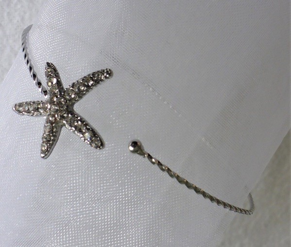 Isabelle Grace Black Ginger Starfish Bracelet Metal Diamante Jewellery Gift Box