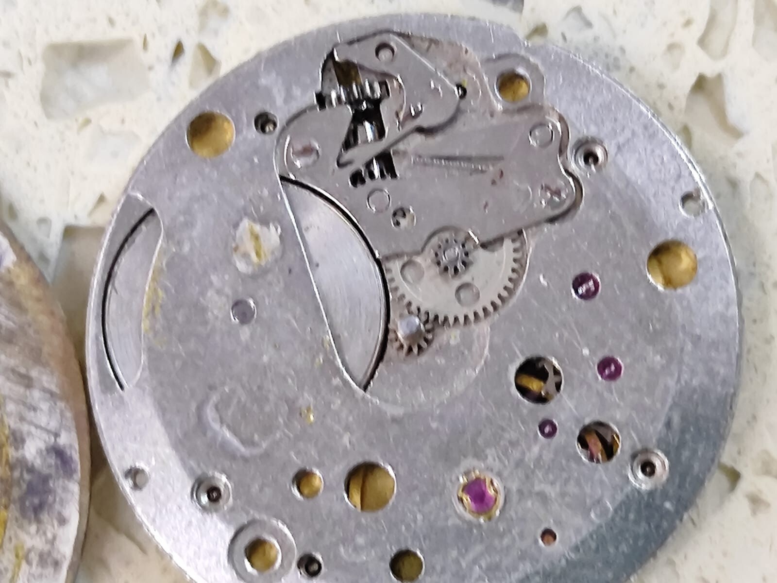 ETA / P 7001 Movement With Dial R.Weil watch Work & Stop Used