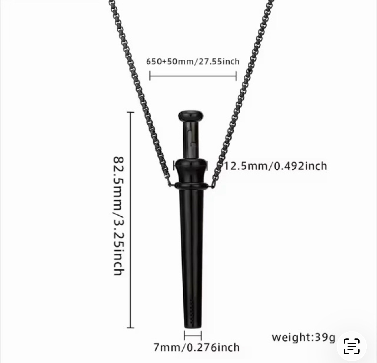 Incognito Bump Straw Pendant Necklace Snuff Tool Jewelry SNOGO Clone Gold