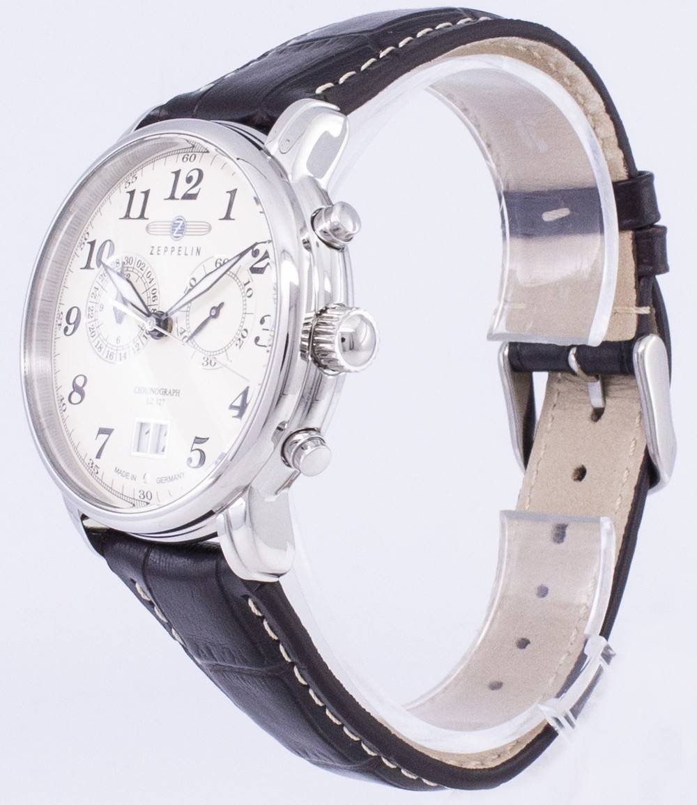 Zeppelin LZ127 Graf Beige Dial Leather Strap Germany Made Z76845 Men’s Watch
