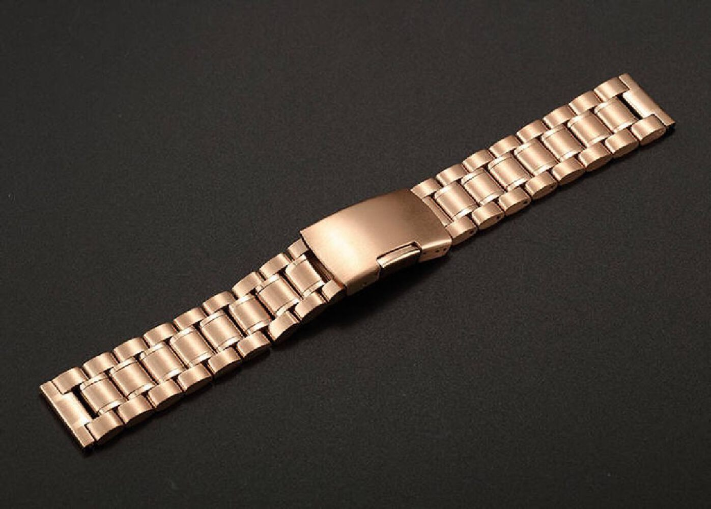 Stainless Steel Metal Bracelet 19mm 21mm 23mm 26mm Rose Gold Watch Band #5018