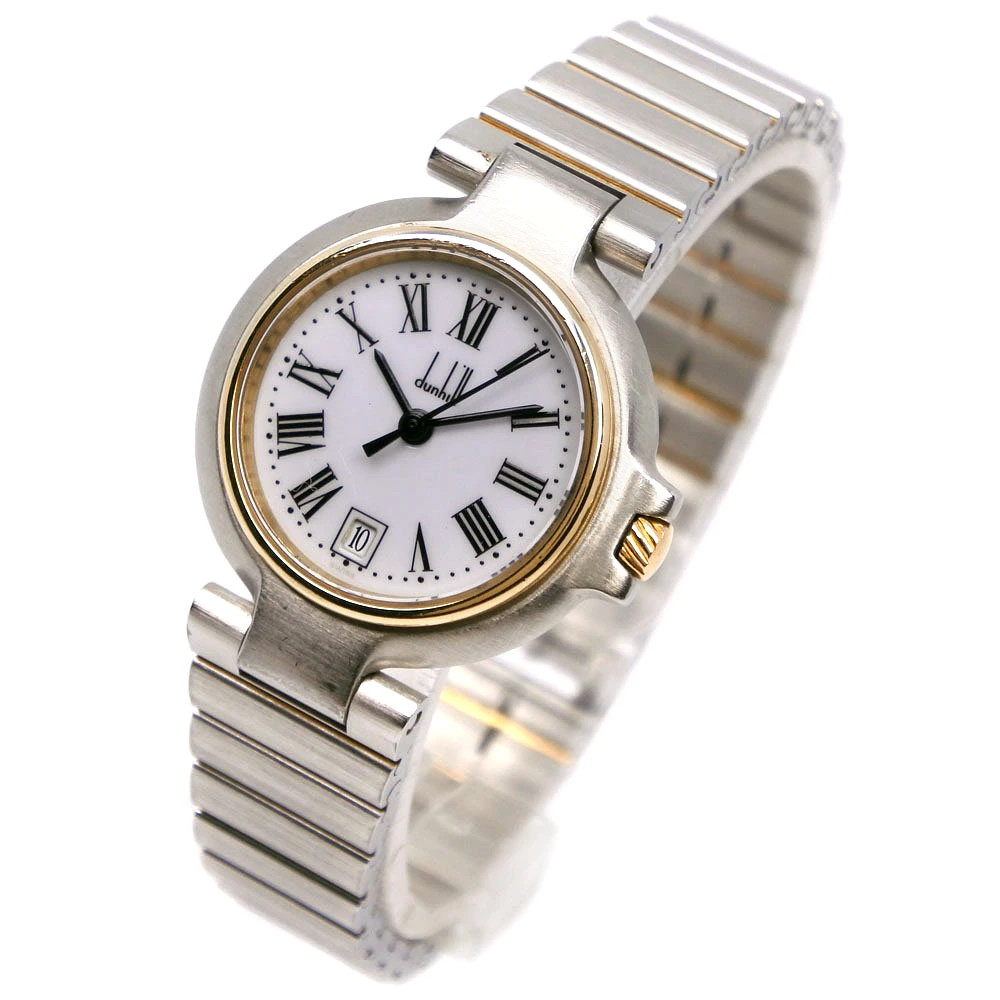 Dunhill Millennium wristwatch Stainless Steel Quartz Analog White Dial Ladies Us