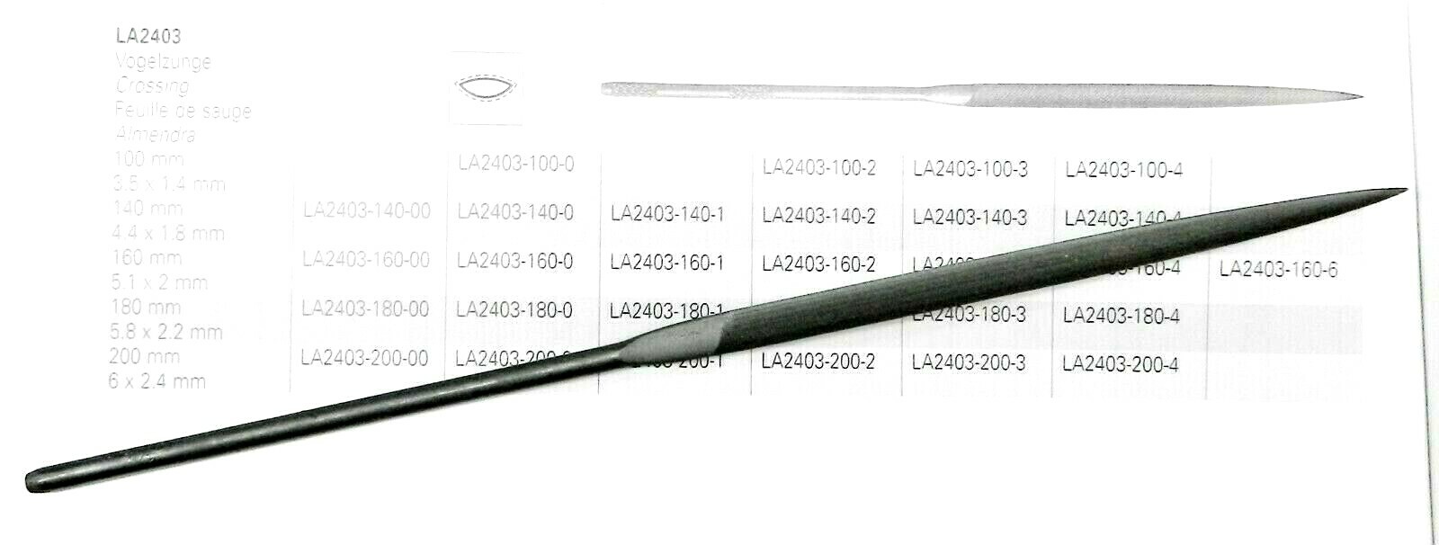 Grobet Vallorbe Crossing Needle File Swiss Made Fine Cut #4 14cm / 5-1/2