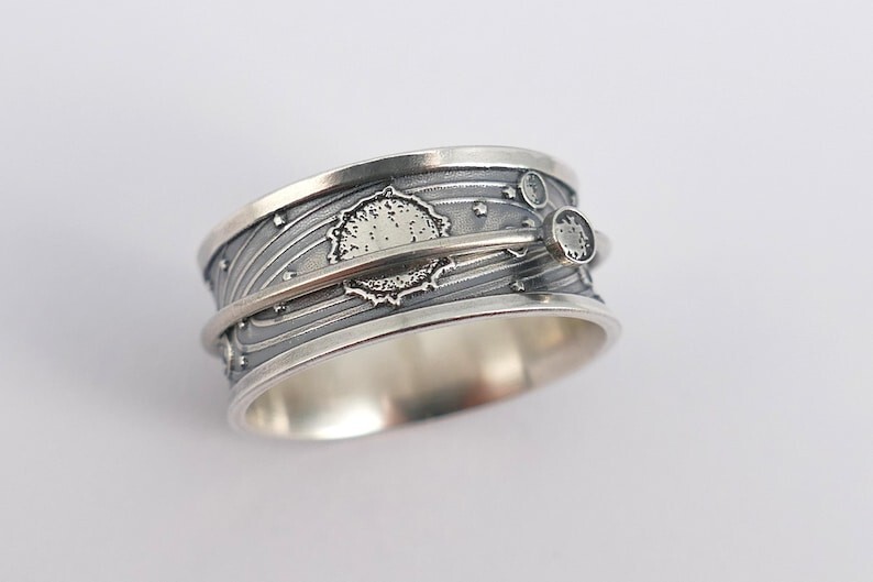 Sterling Silver Space Ring – Satellite Jewelry, Astronaut Gift, Outer Space