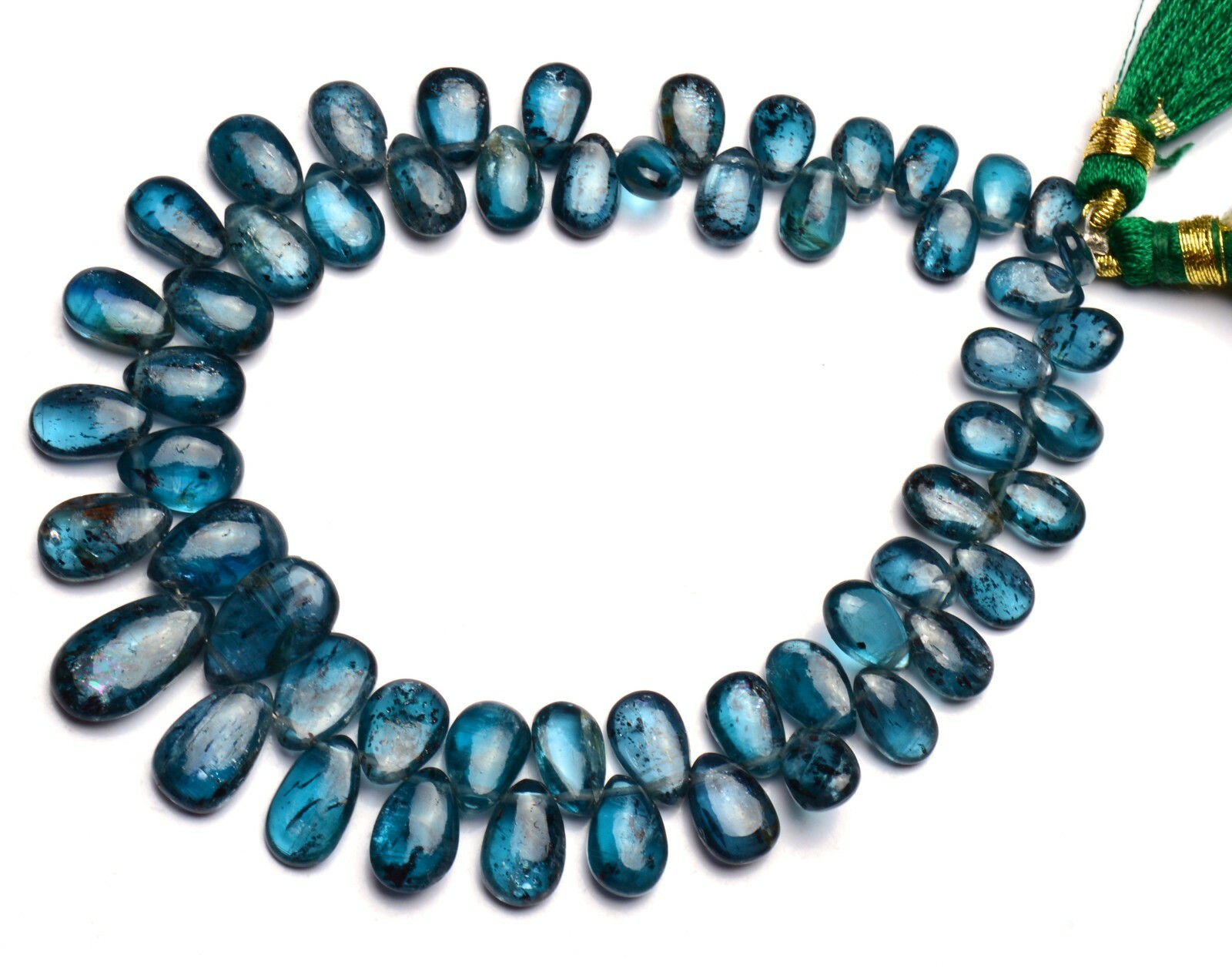 Natural Gem Orissa India Kyanite 7×4 to 13x7MM Size Smooth Pear Shape Beads 8″