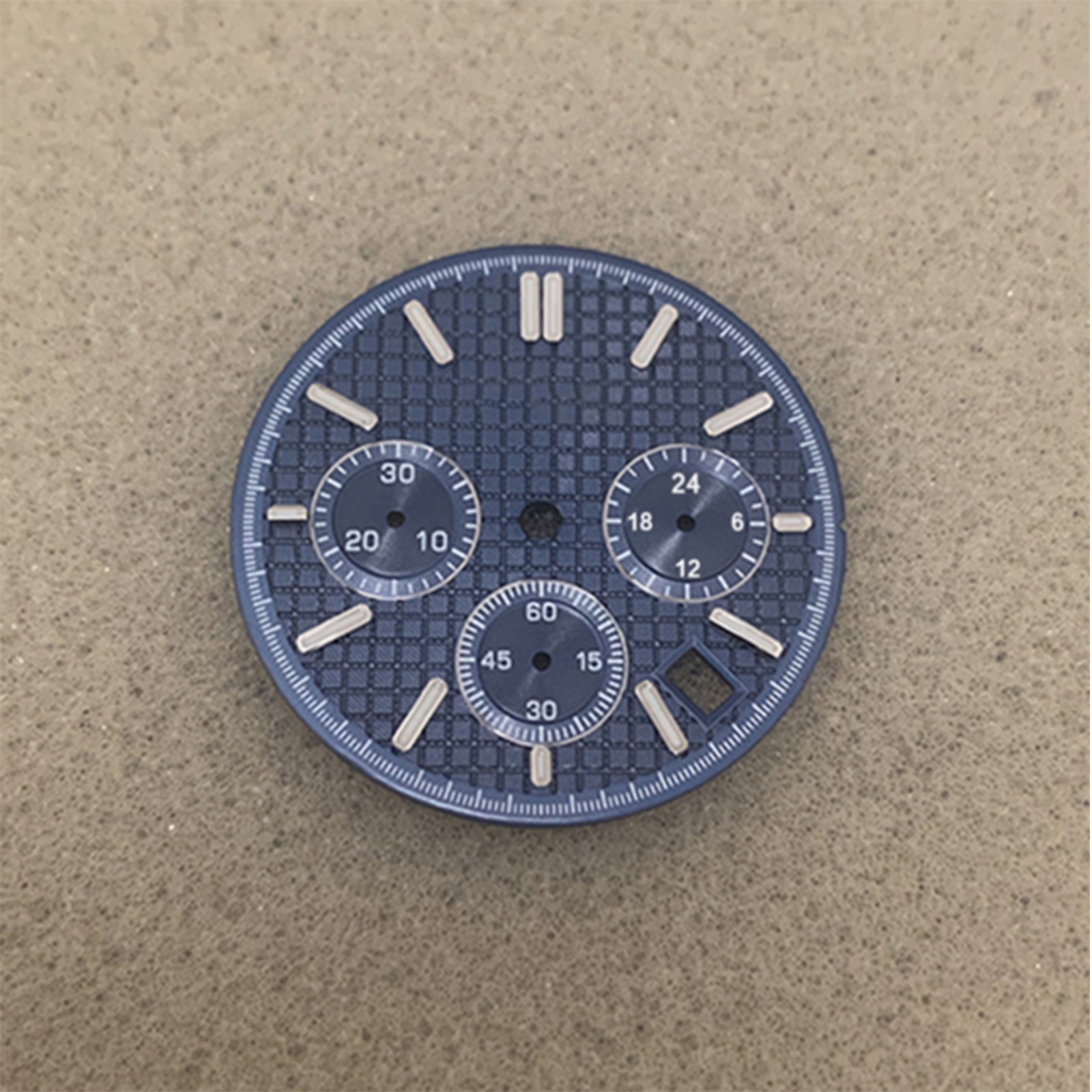 31.8mm Watch Dial Silver Watch Hands Green Luminous for Vk63 Movement