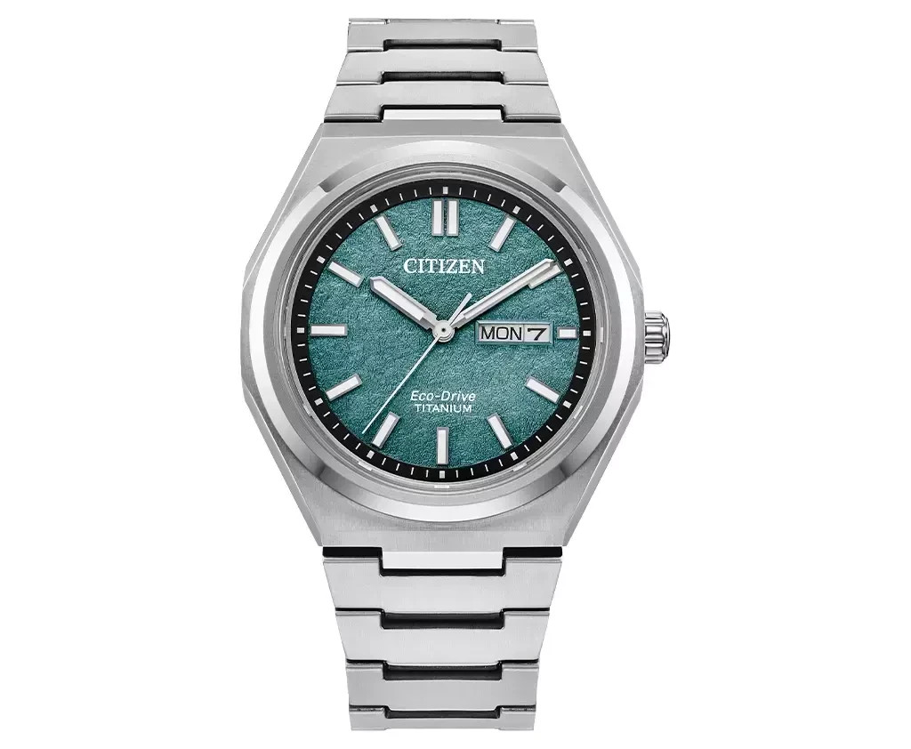 Citizen Men’s Zenshin Eco-Drive Green Dial Watch – AW0130-85X NEW