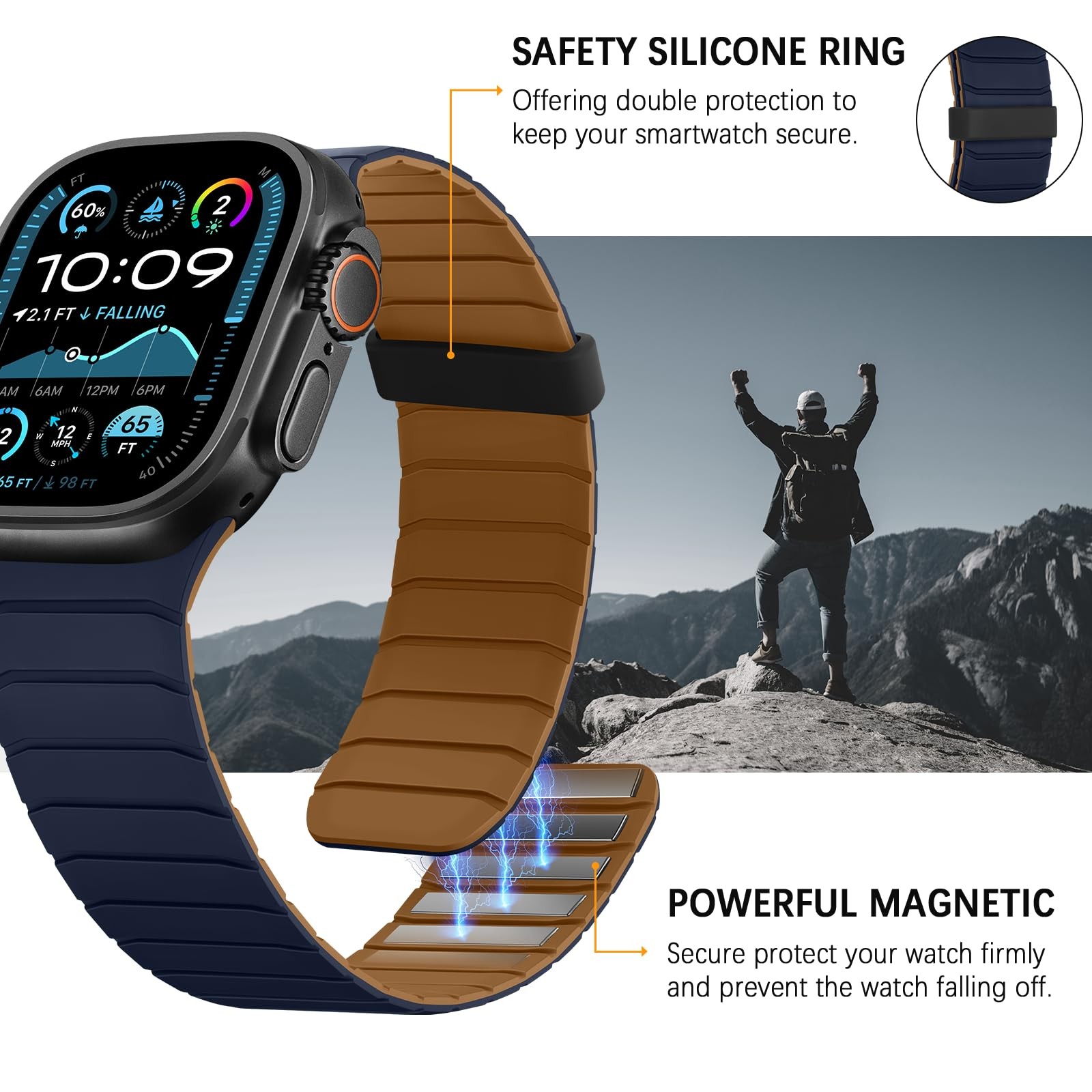 Double Sided Reversible Band Compatible with Apple Watch 42mm (Series 11/10) …
