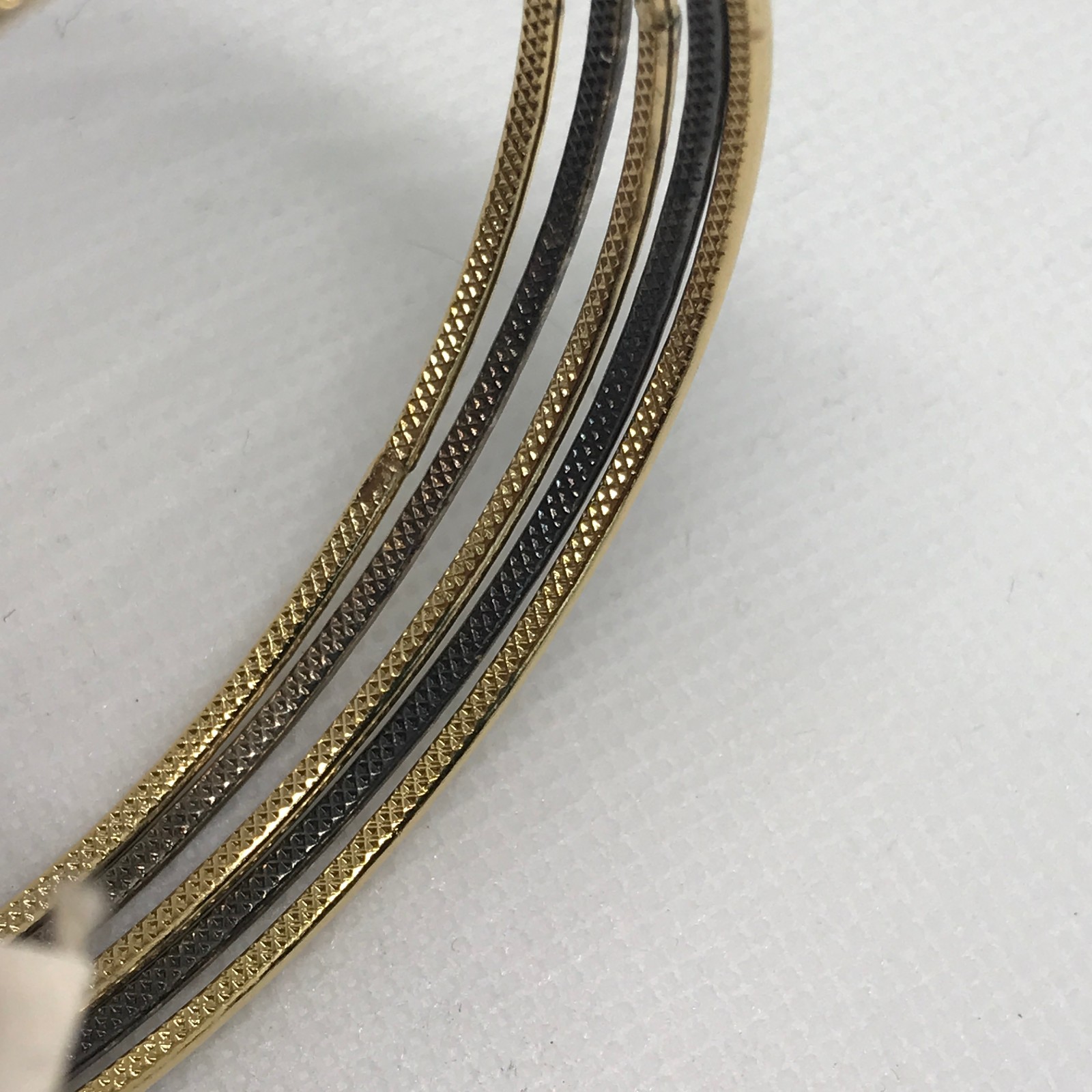 Lot of 5 Vintage Silver/Gold/Copper Tone 7″ Bracelet Bangle Diamond Cut NOS NOI