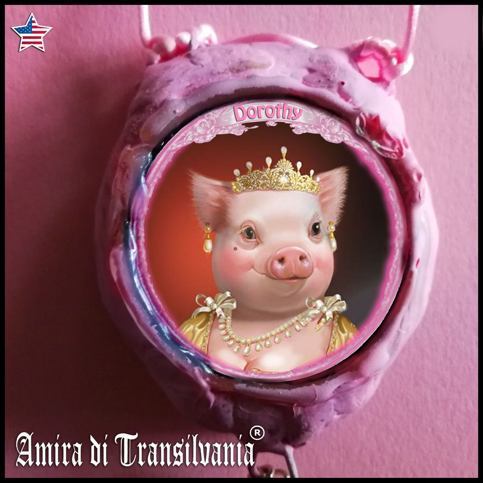 pig jewelry necklace talisman medallion pendant amulet charm personalized gift