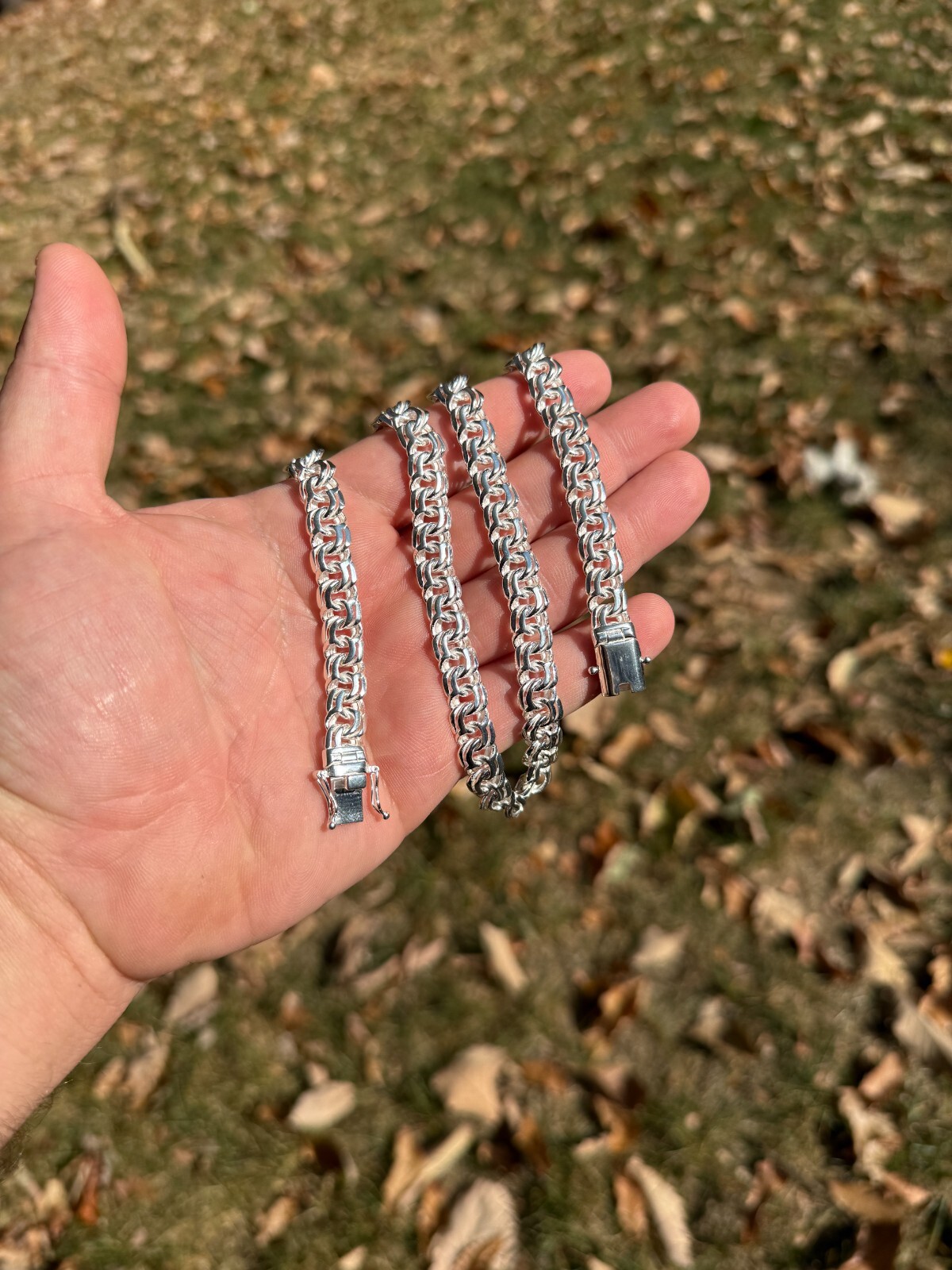 Real 925 Sterling Silver Handmade 9mm Cuban-Byzantine Chainmaille Chain Necklace
