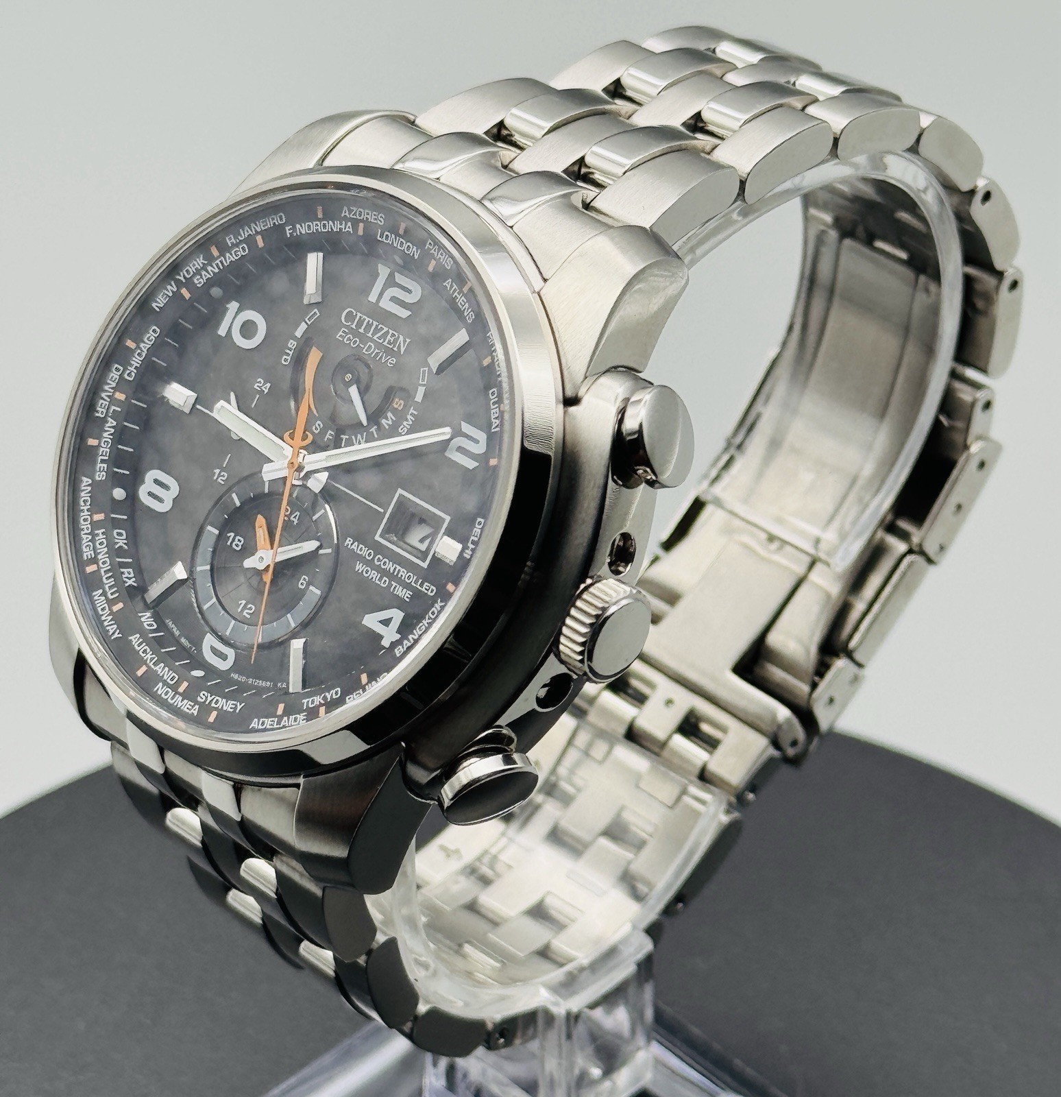 Citizen Eco-Drive Watch World Time A-T Radio Controlled Sapphire AT9010-52E