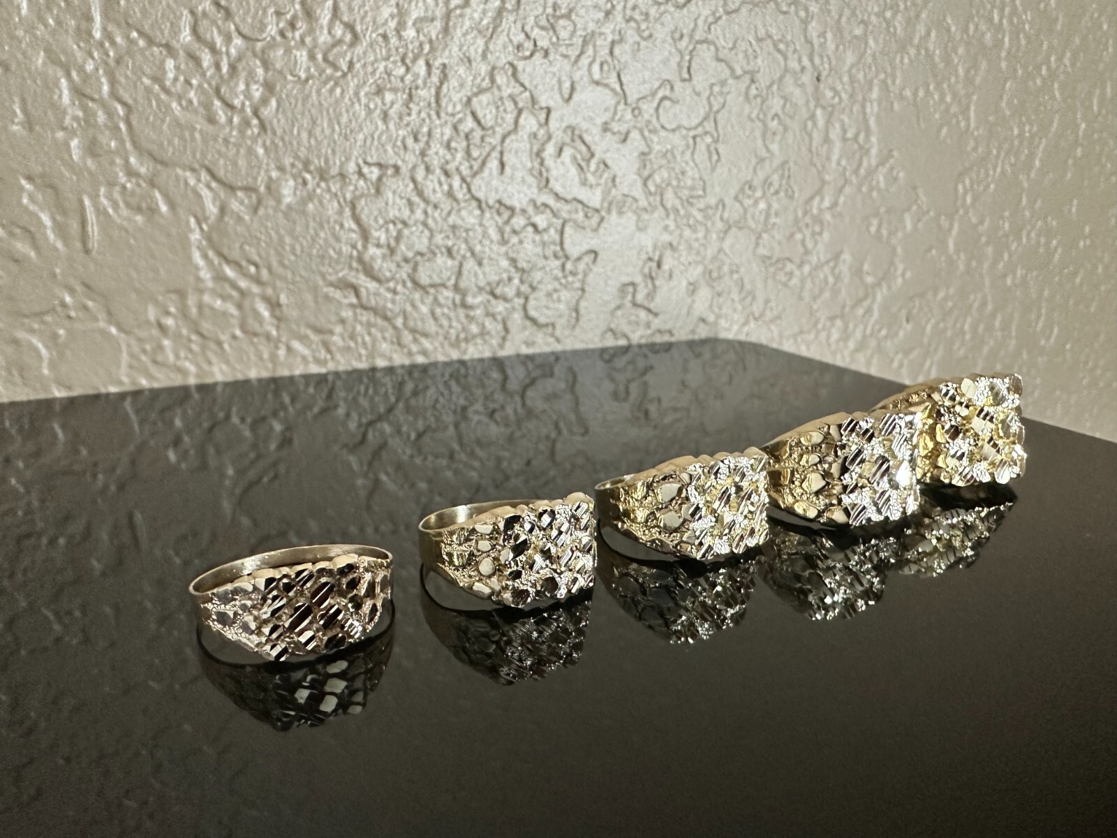 10K Yellow Gold Nugget Pinky Ring Mens Womens Small Medium Large XLarge XXL