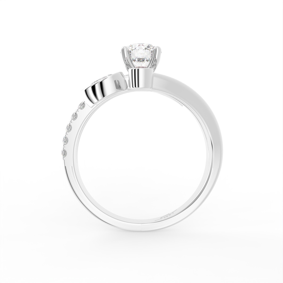 18K White Gold Round/Pear Lab Grown Diamond Wedding Ring 1.06ct Certified