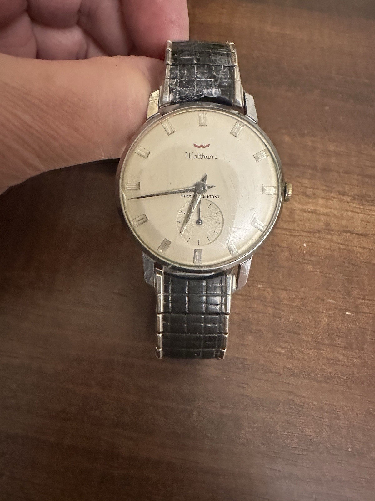 Waltham Men’s Stainless Steel Manual Wind Wristwatch Vintage