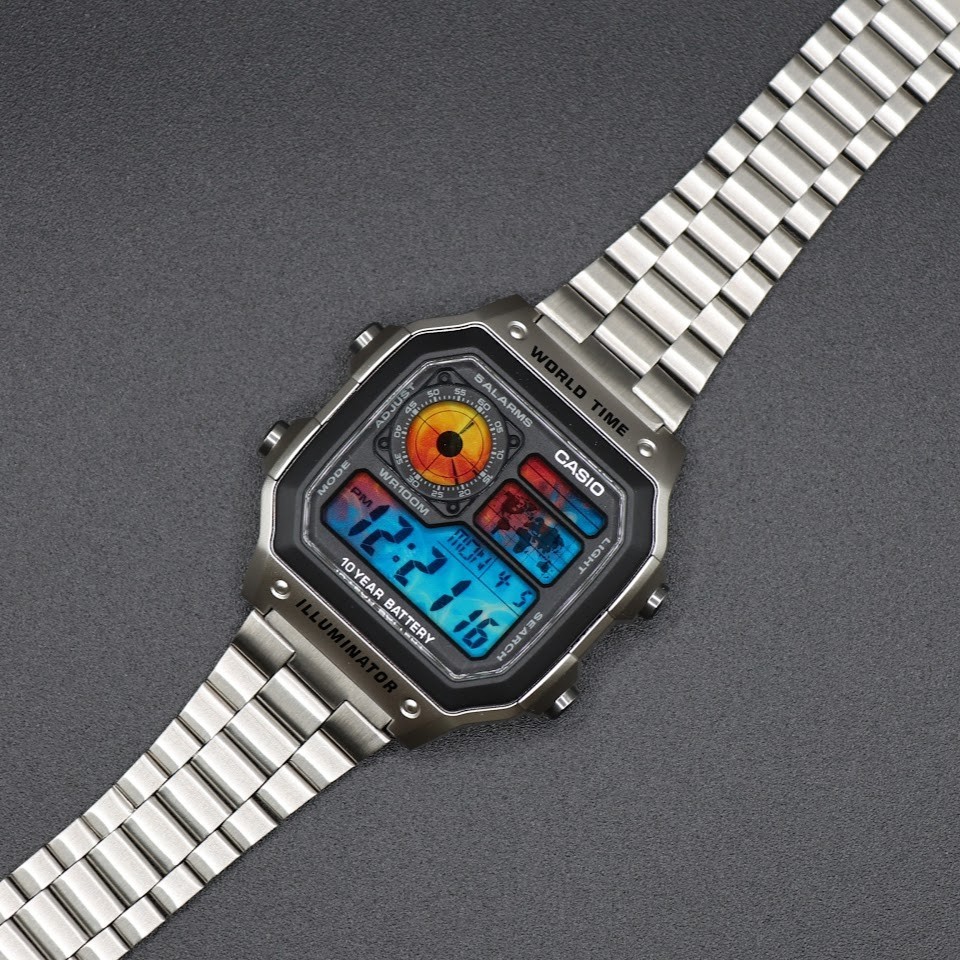 Ice & Fire | CASIO AE-1200WHD Royale | Stainless Steel Watch Band| Mod 🧊🔥