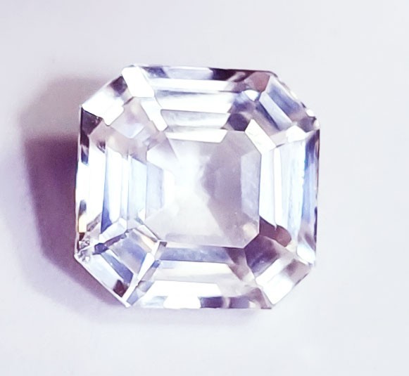 Asscher Cut Natural White Sapphire 11.40 Ct Certified Loose Gemstone ~ Free Gift