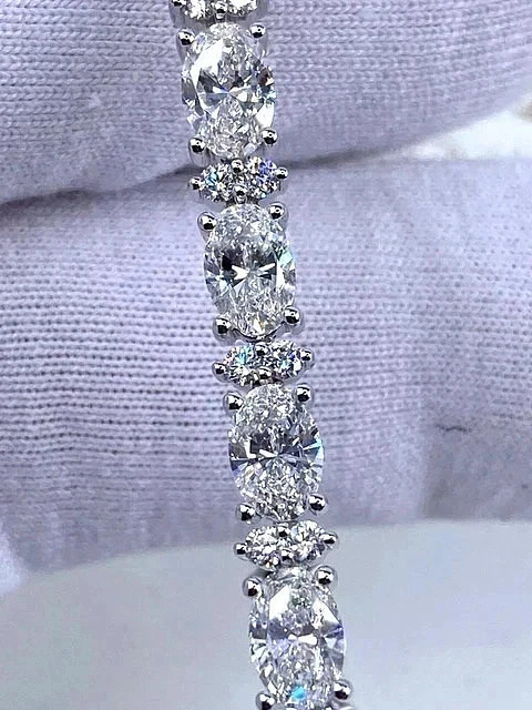 7Ct Round Cut Elegant Treated Diamond Tennis Bracelet 14K White Gold Women