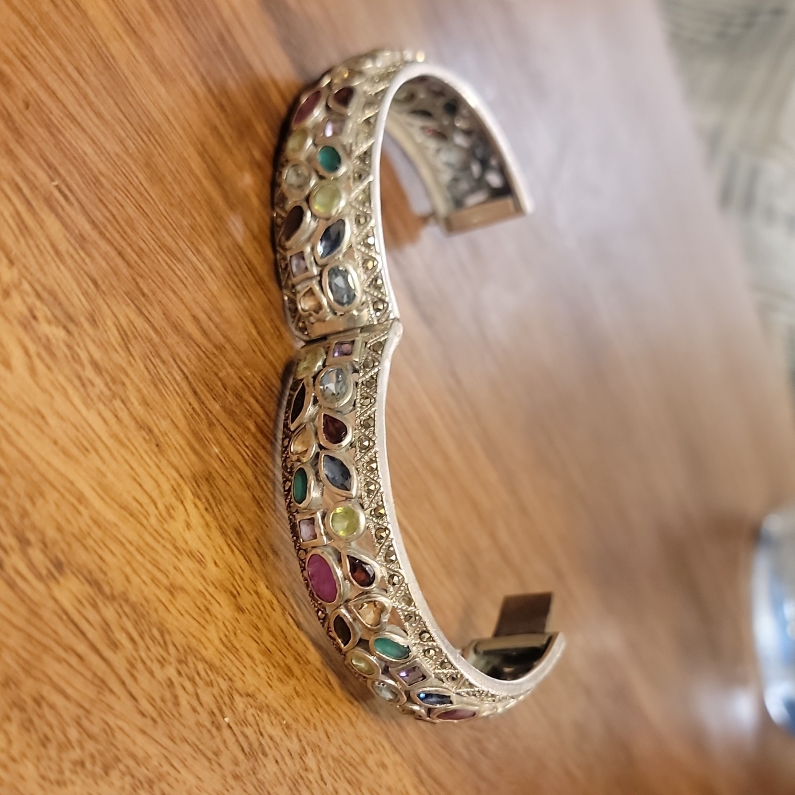 sliver gemstone bangles bracelets 92.5%