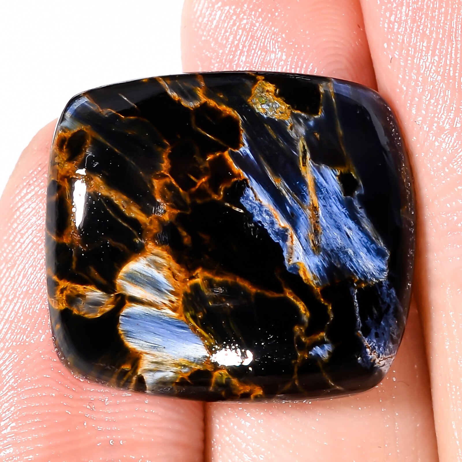27.40Cts A++ Natural Pietersite Cushion Cabochon 20x23x6mm , Pietersite Gemstone