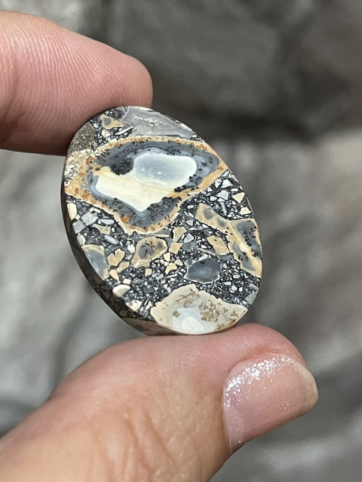 32×22.5x5mm Picture Maligano Jasper Oval Cabochon Loose Stone Wire Wrapping