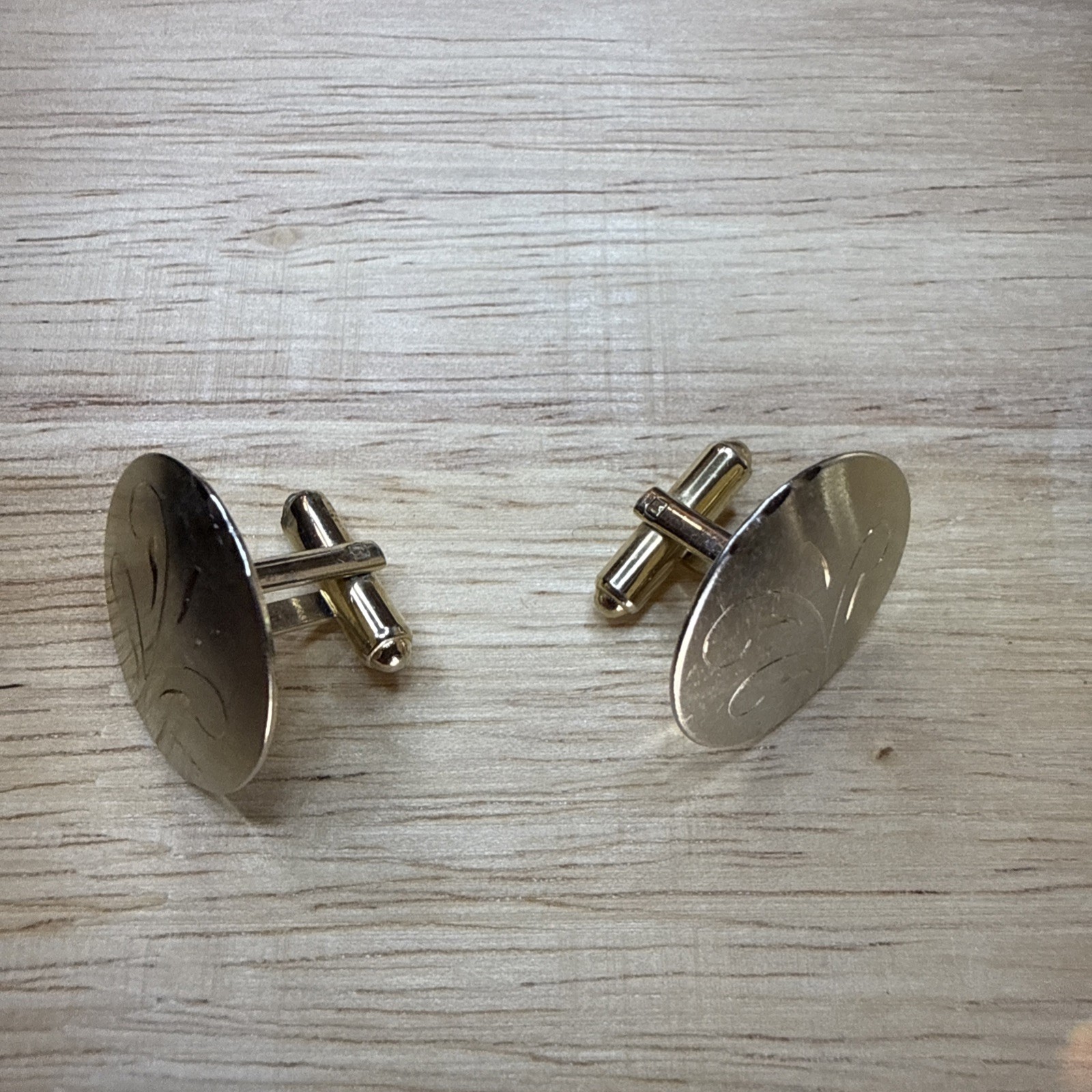 Vintage PRK 1/20 12K Yellow Gold Fill Cufflinks Filagree etched.