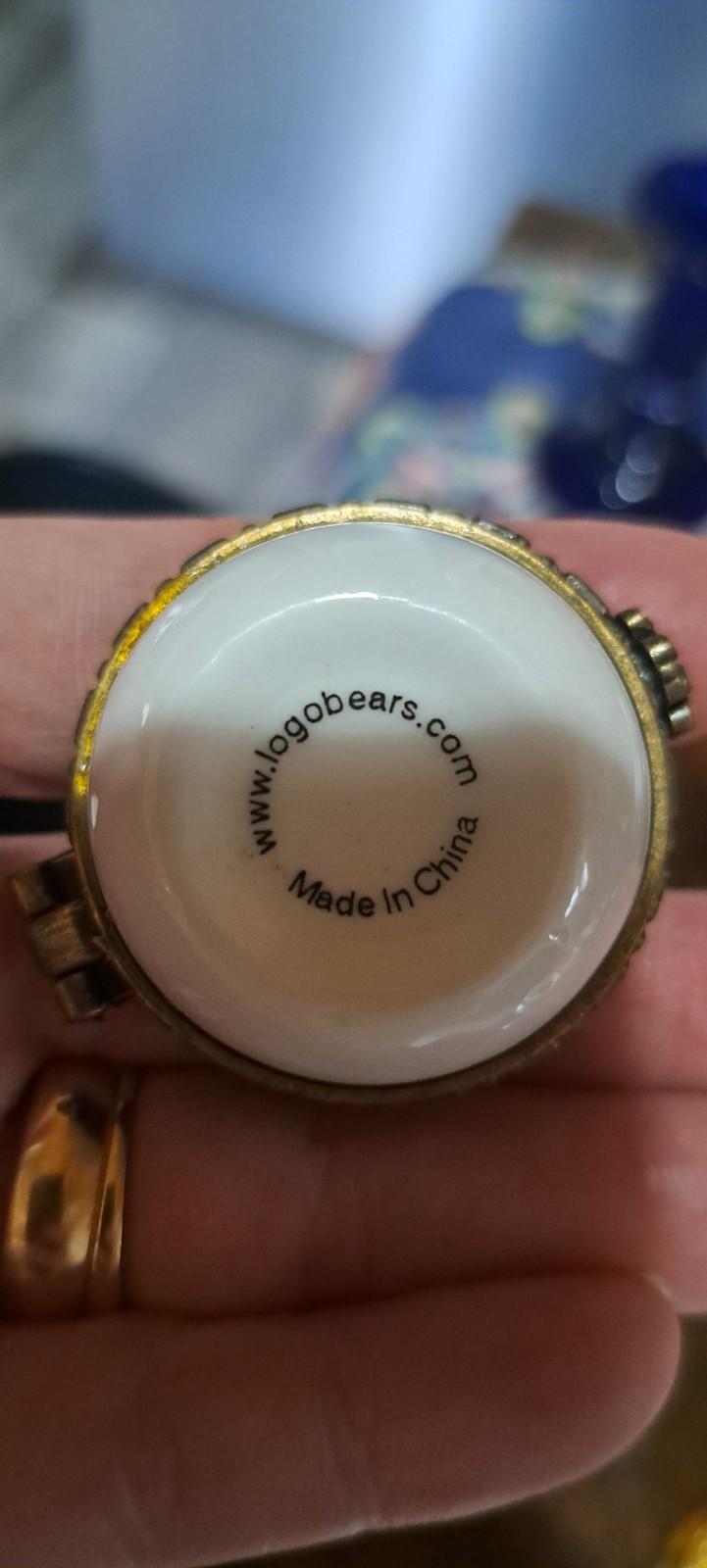 Mini Stork & Baby Themed Hinged Lidded Trinket Tooth Or Ring Box March of Dimes