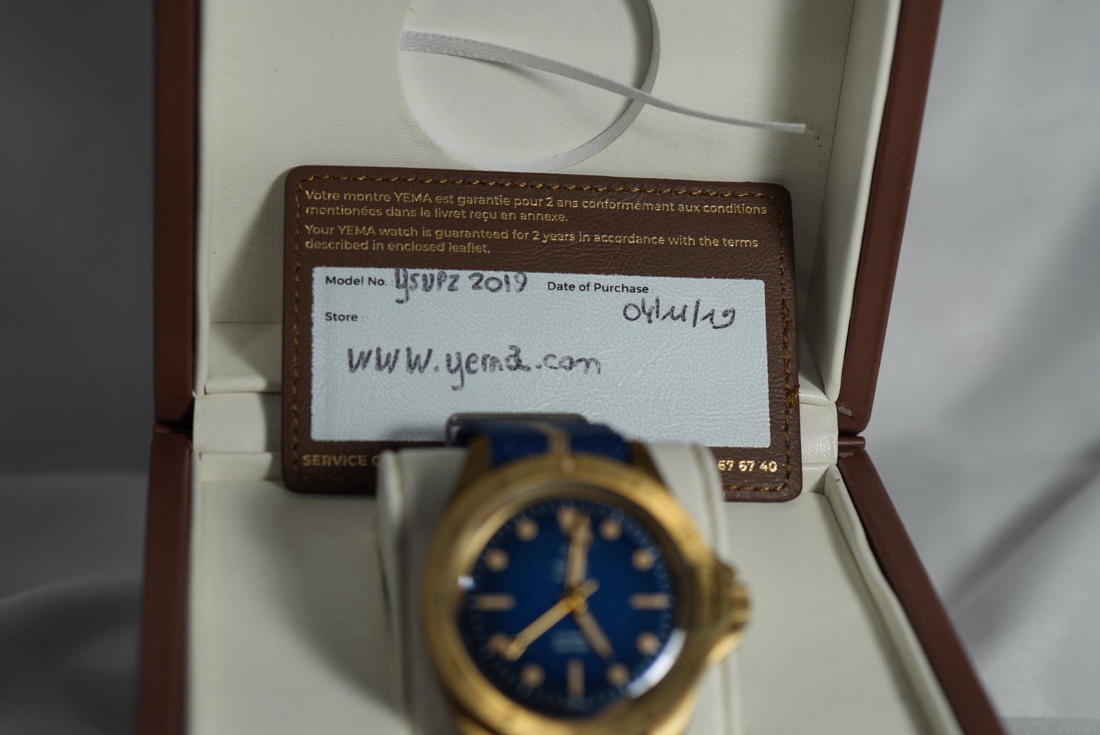 YEMA Superman Bronze Auto 40mm Blue Dial Nylon Strap 300m Limited Box Papers