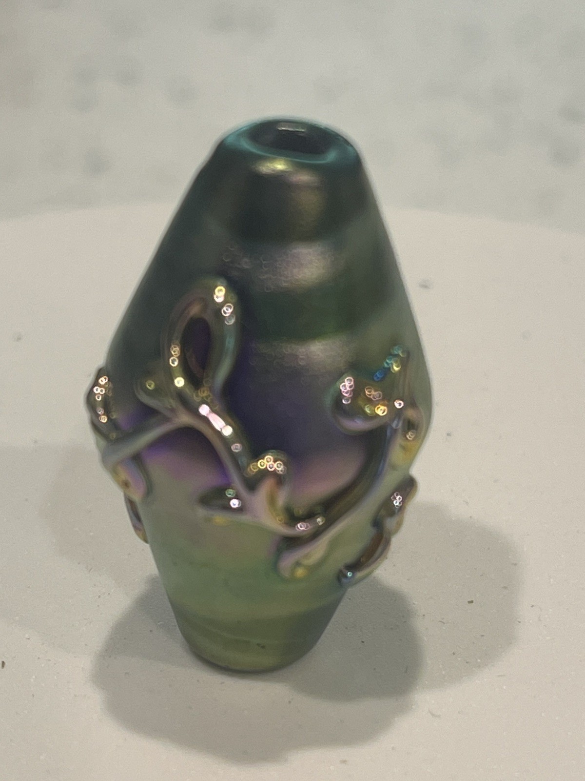 Lampwork Blown & Sculpted Bicone Focal Bead By SHANNON HILL.