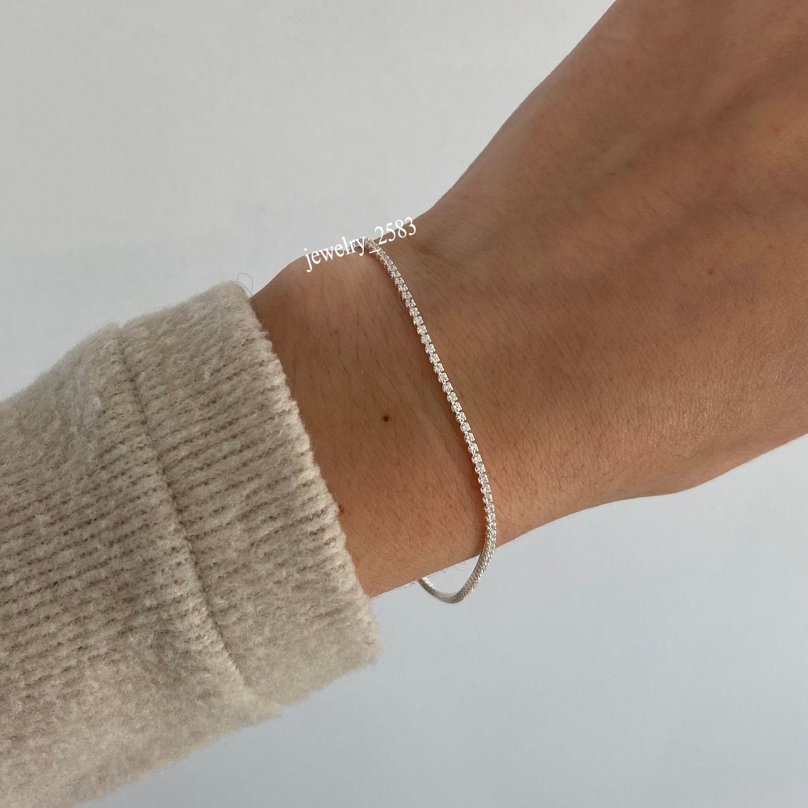 New Arrival 1mm To 3mm Mother Day Real Moissanite Tennis 7.5″ Bracelet 925Silver