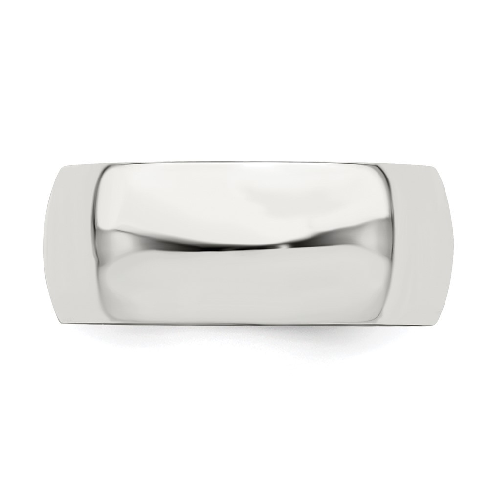 Sterling Silver 8mm Half Round Band Ring Size 9 for Men’s