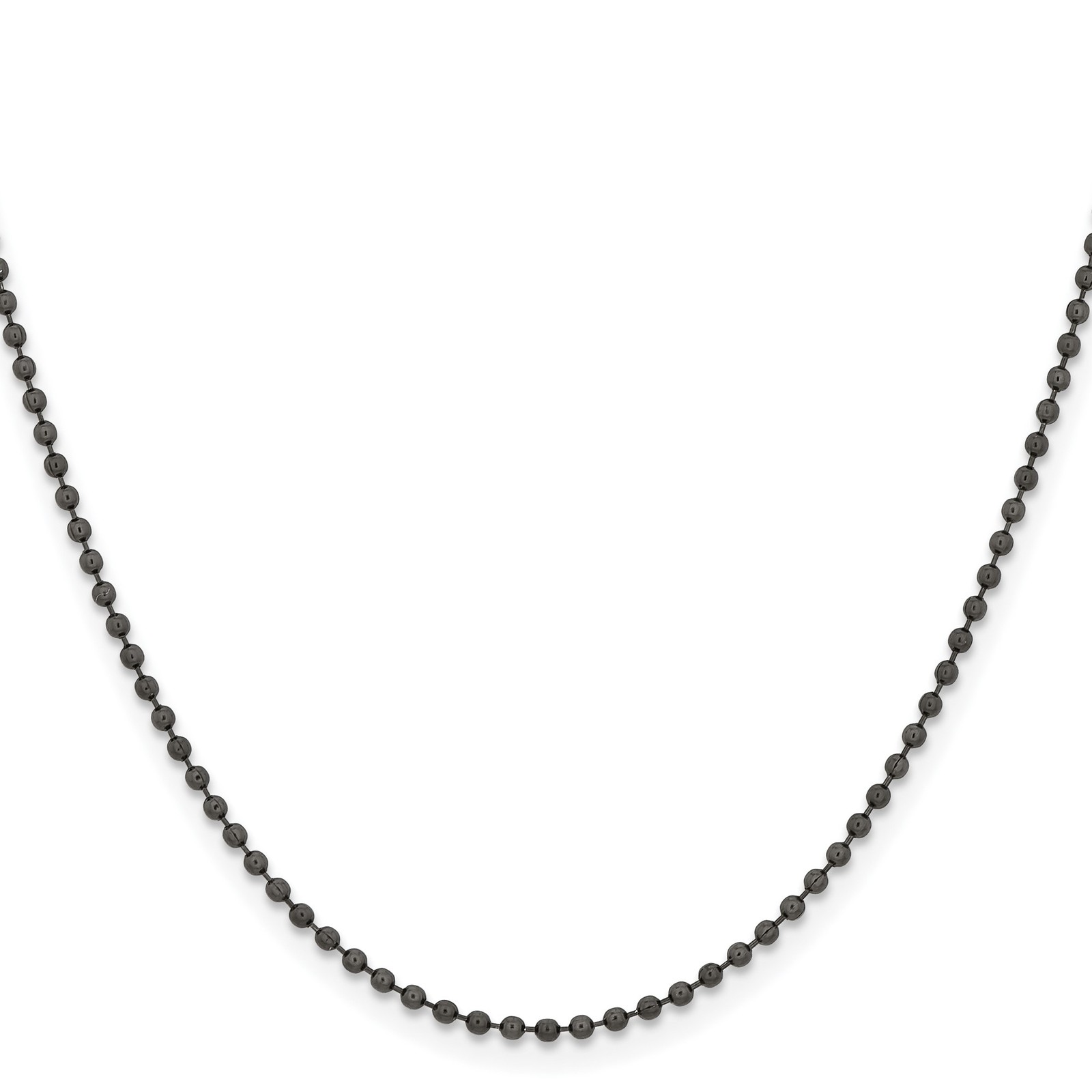 Stainless Steel 2-3mm Ball (Beaded) Chain Necklace 18-30 Inch Mens Womens
