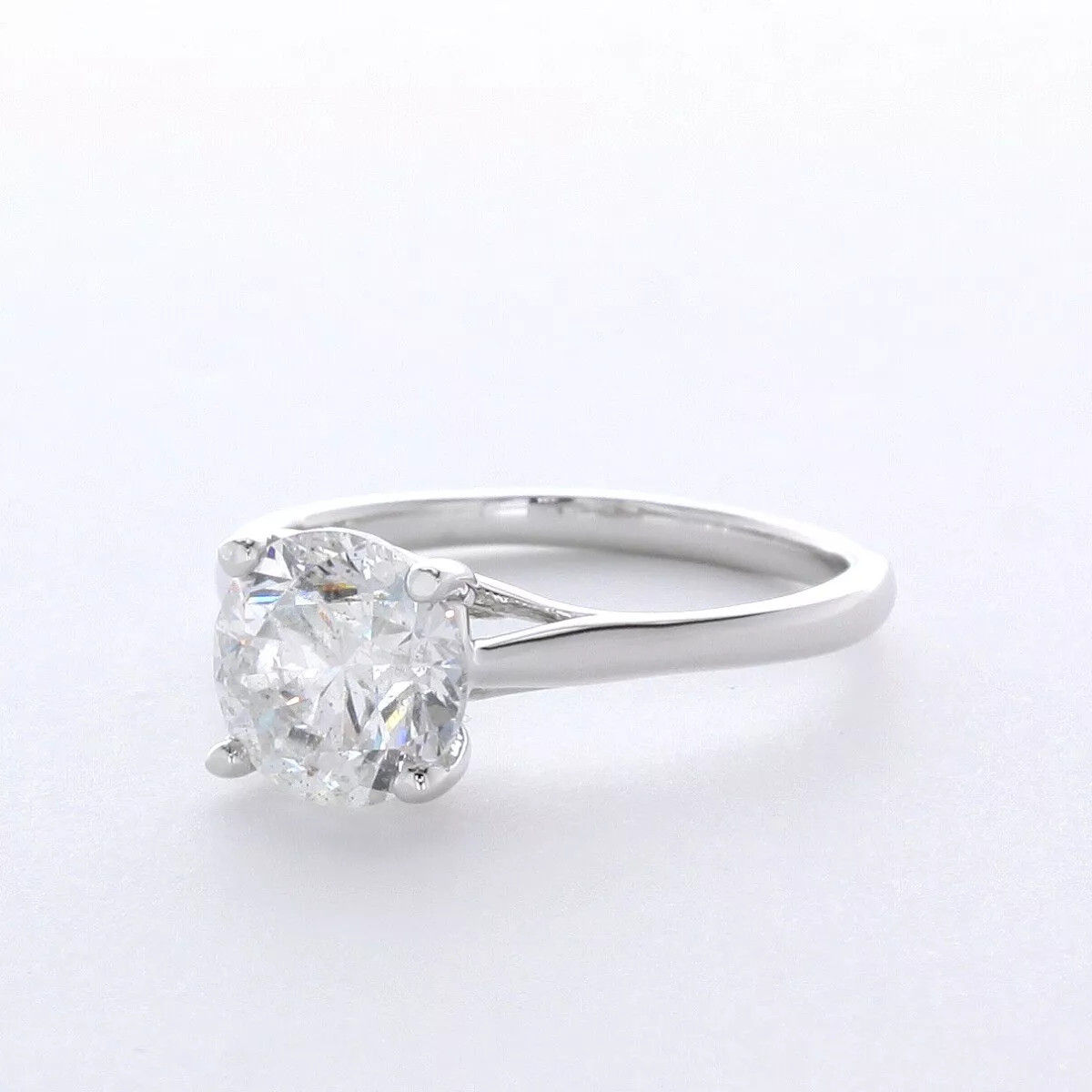 Solitaire Engagement Ring 14K Gold Trellis 2.43 CT Round Lab-Grown Diamond E SI1