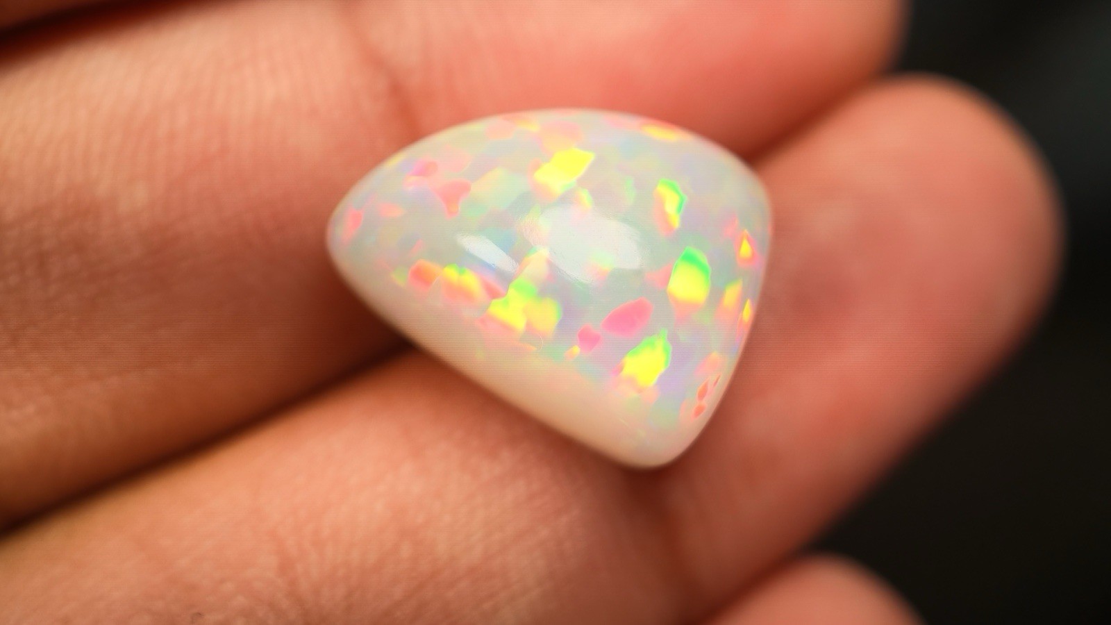 Natural Ethiopian Opal 9.7 Ct Triangle Cabochon Loose Gemstone 16.55×13.45mm