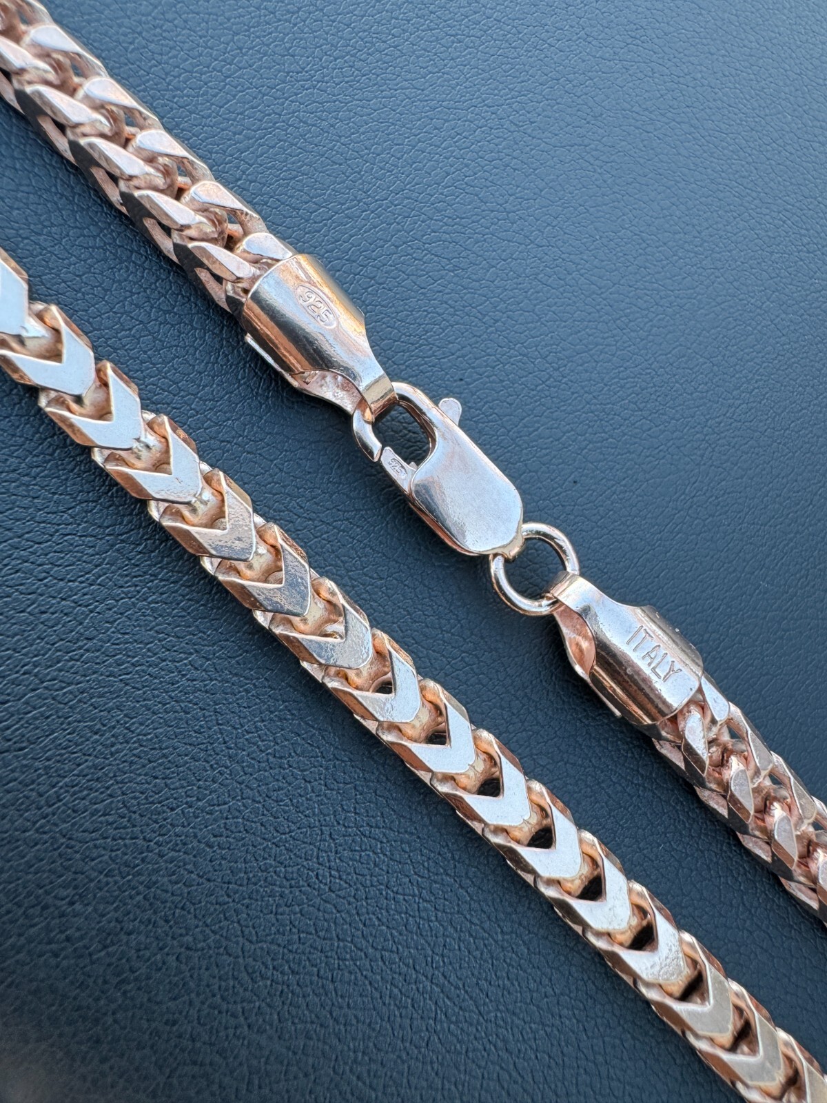 14k Rose Gold Solid 925 Sterling Silver Franco Chain 5mm Mens Necklace 18-30″