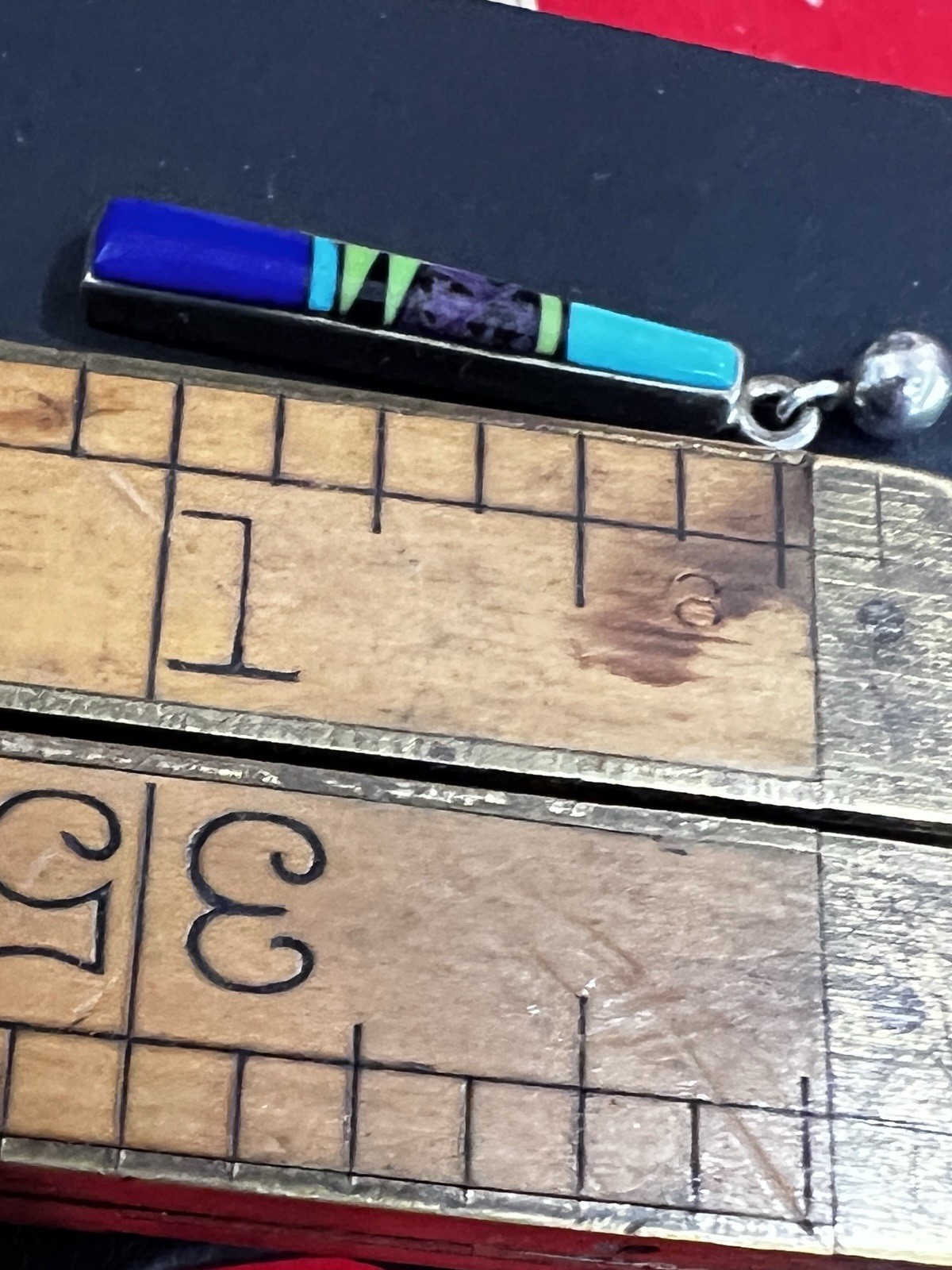 Rick Tolino Navajo Sterling Inlay Dangle Earrings Turquoise Sugilite Lapis Jade