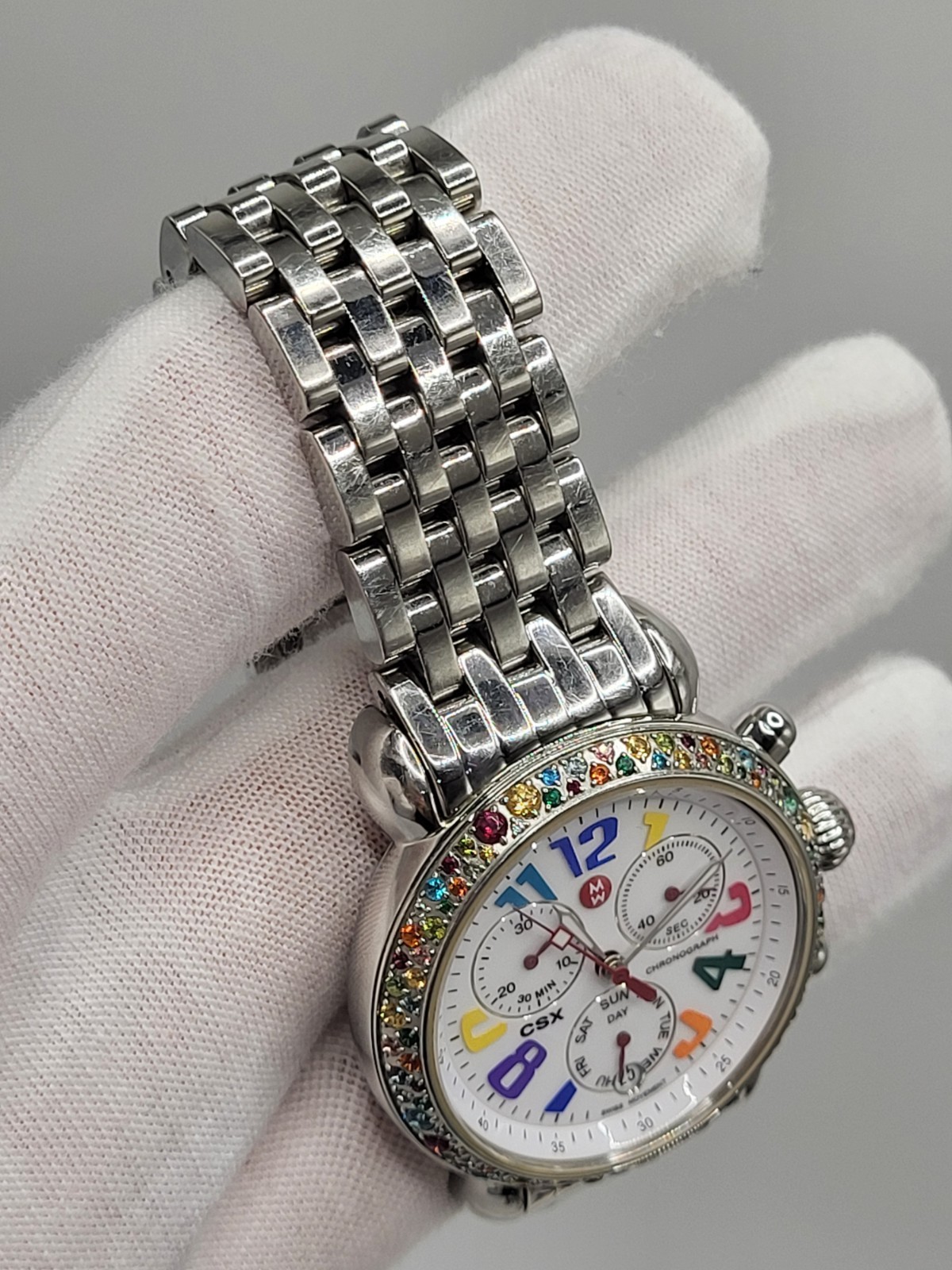 [SUPER RARE] Michele MW03M25A1933 Carousel CSX Semi Precious Stone Bezel Watch