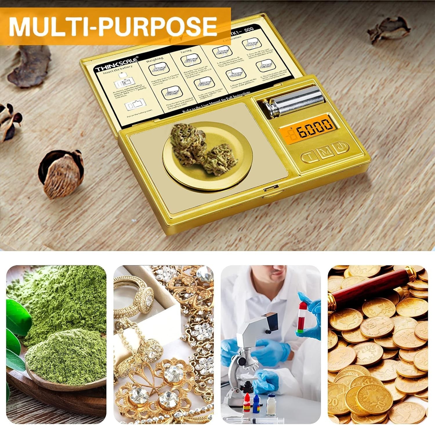 Mini Digital Milligram Scale for Gems & Powders – Accurate 50g/0.001g Weighing