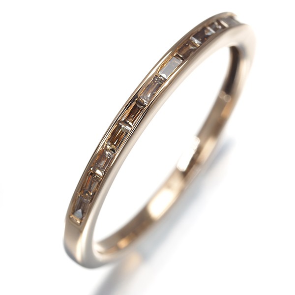 Brown Diamond 0.14ct Half Eternity Ring 18K 750 Rose Gold