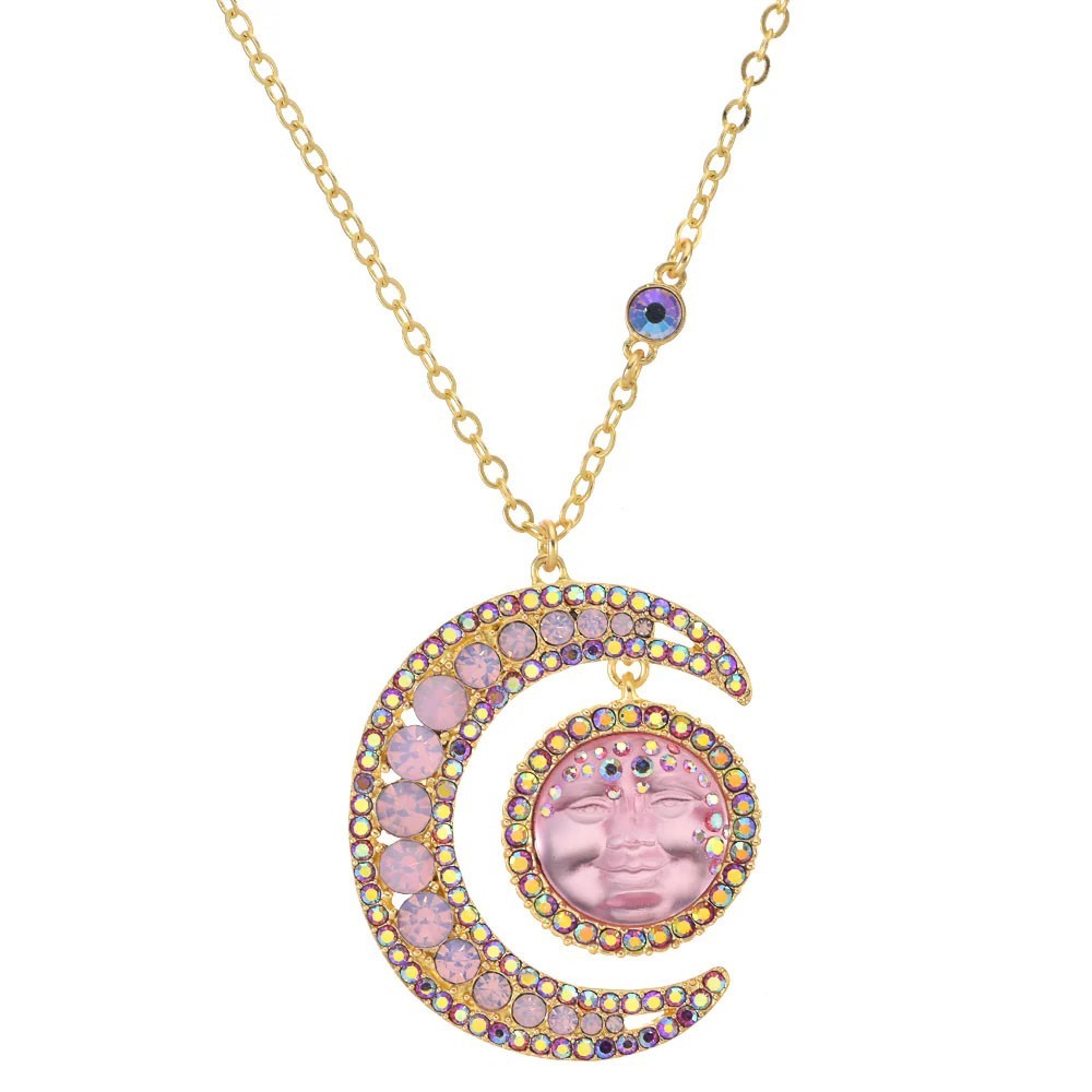 Kirks Folly Moondust 18mm Goddess Seaview Moon Necklace gt pixie pink