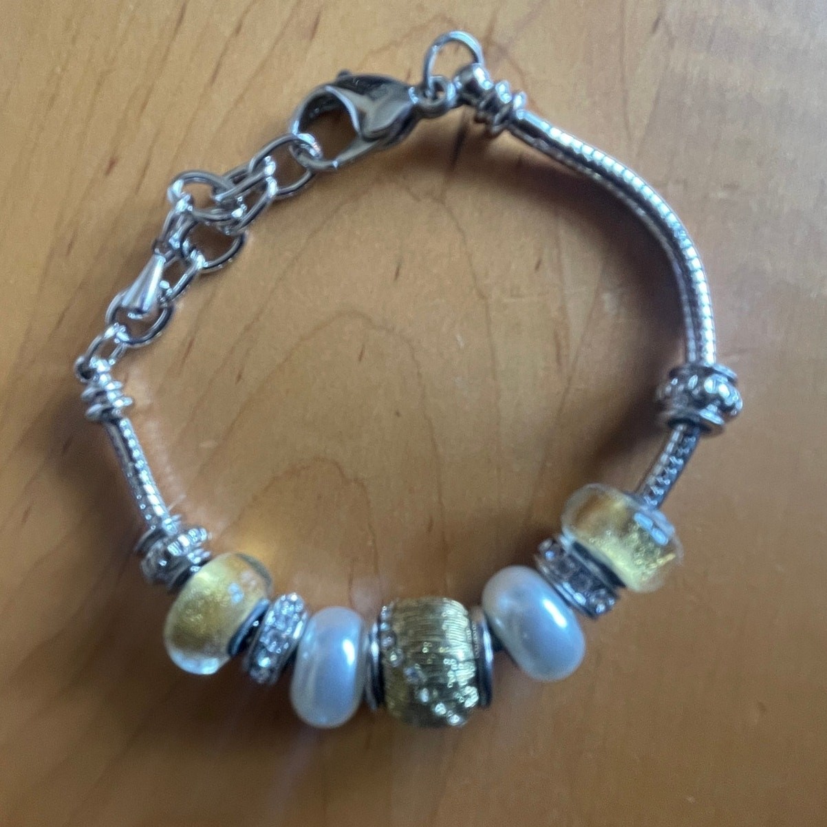 Bella Perlina NEW Gold and Silver Tone Bracelet Charm and Crystal Bead