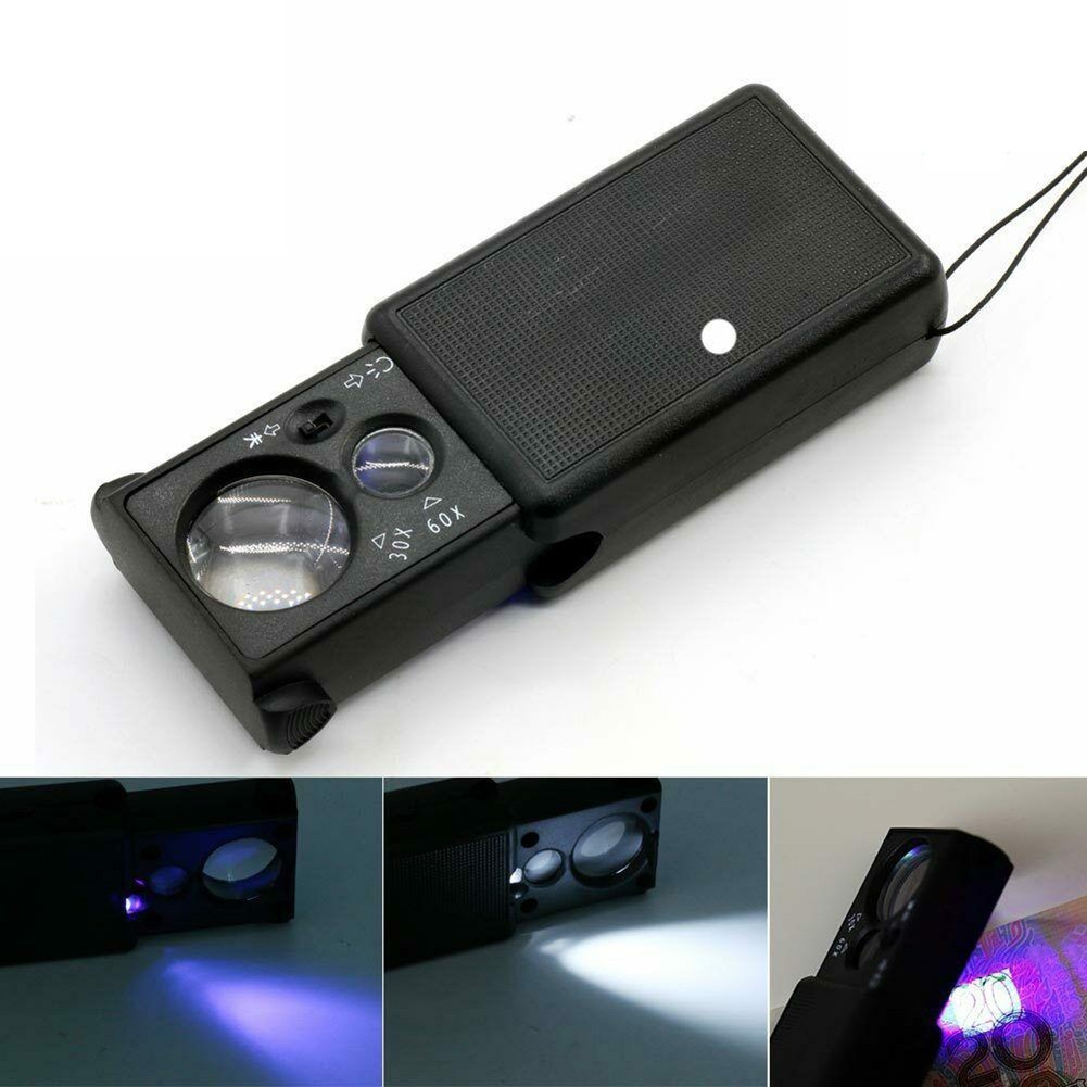 Magnifying Glass Jewelry DIY Magnifier LED Light Lens Portable Pull-out