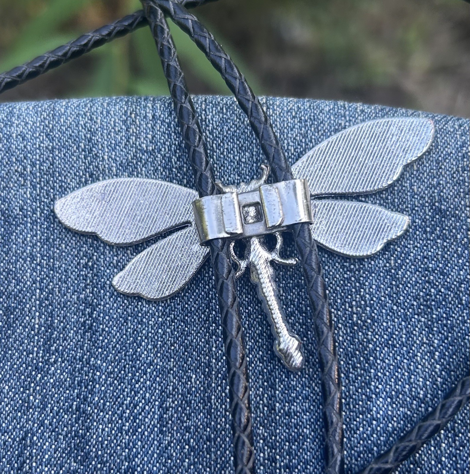 NWT Vintage Style Purple, Silver Enamel Butterfly Bolo Tie FREE SHIPPING