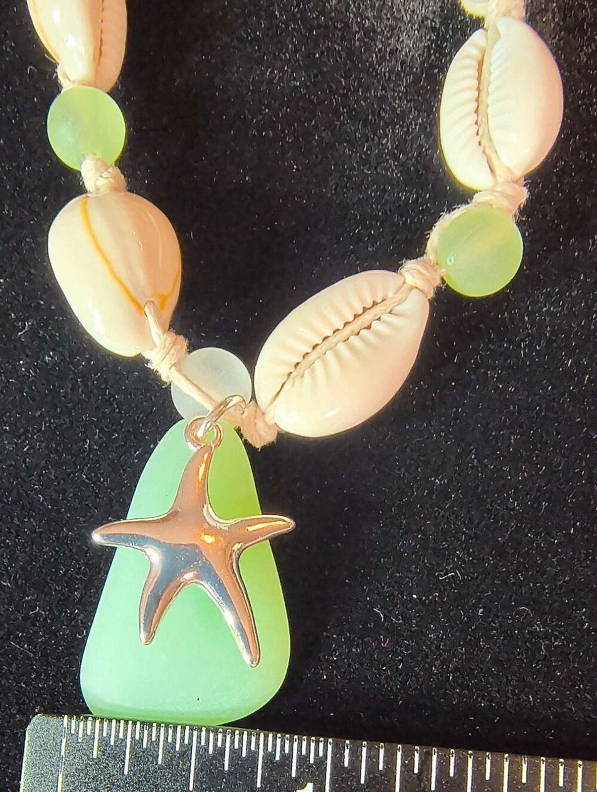 Icon Collection Sea Glass Cowrie Shell Starfish Necklace Earring Set Coastal