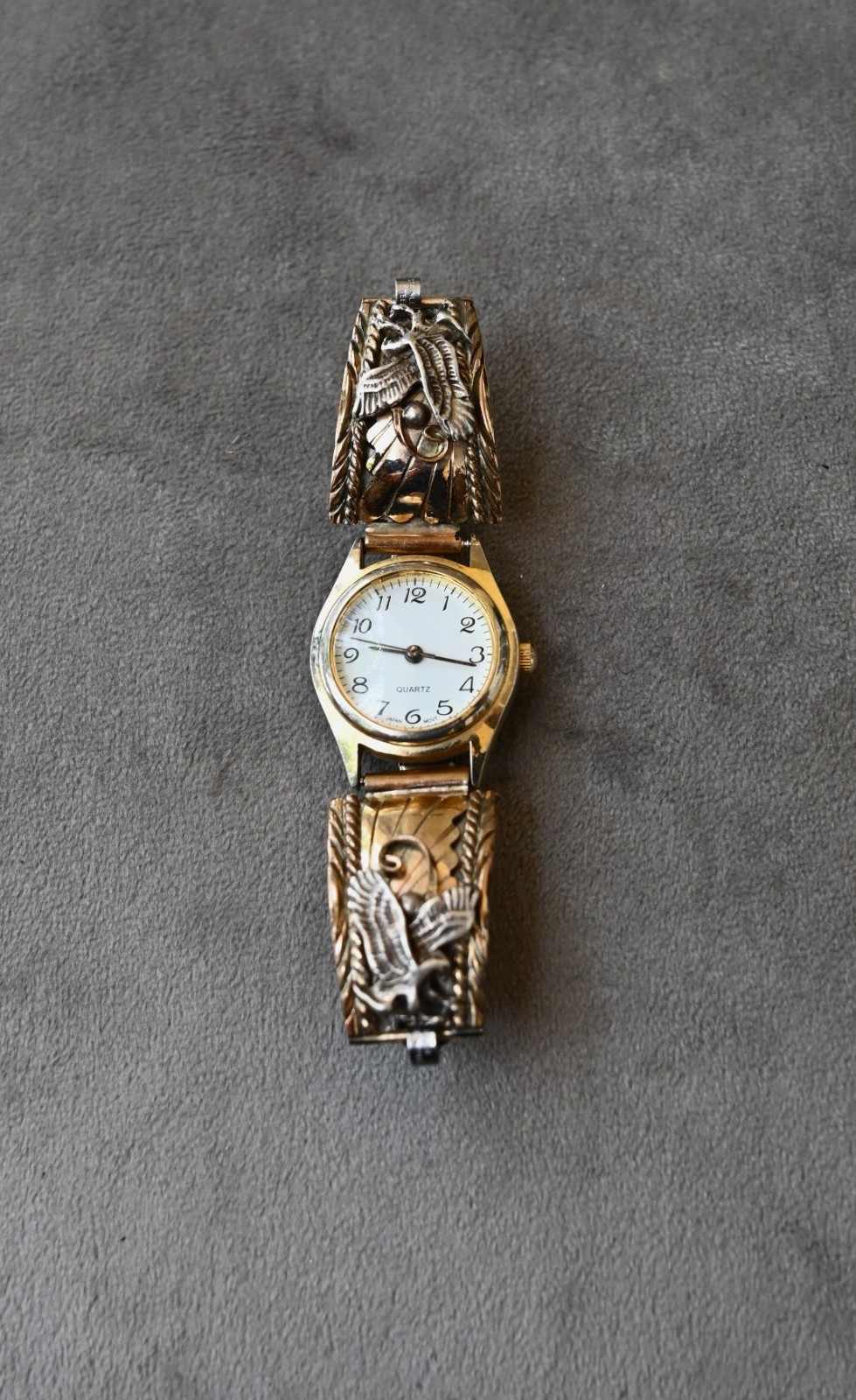 Ladies Thomas Francisco Navajo 925 Sterling 12k Gold Filled w new watch 29 grams